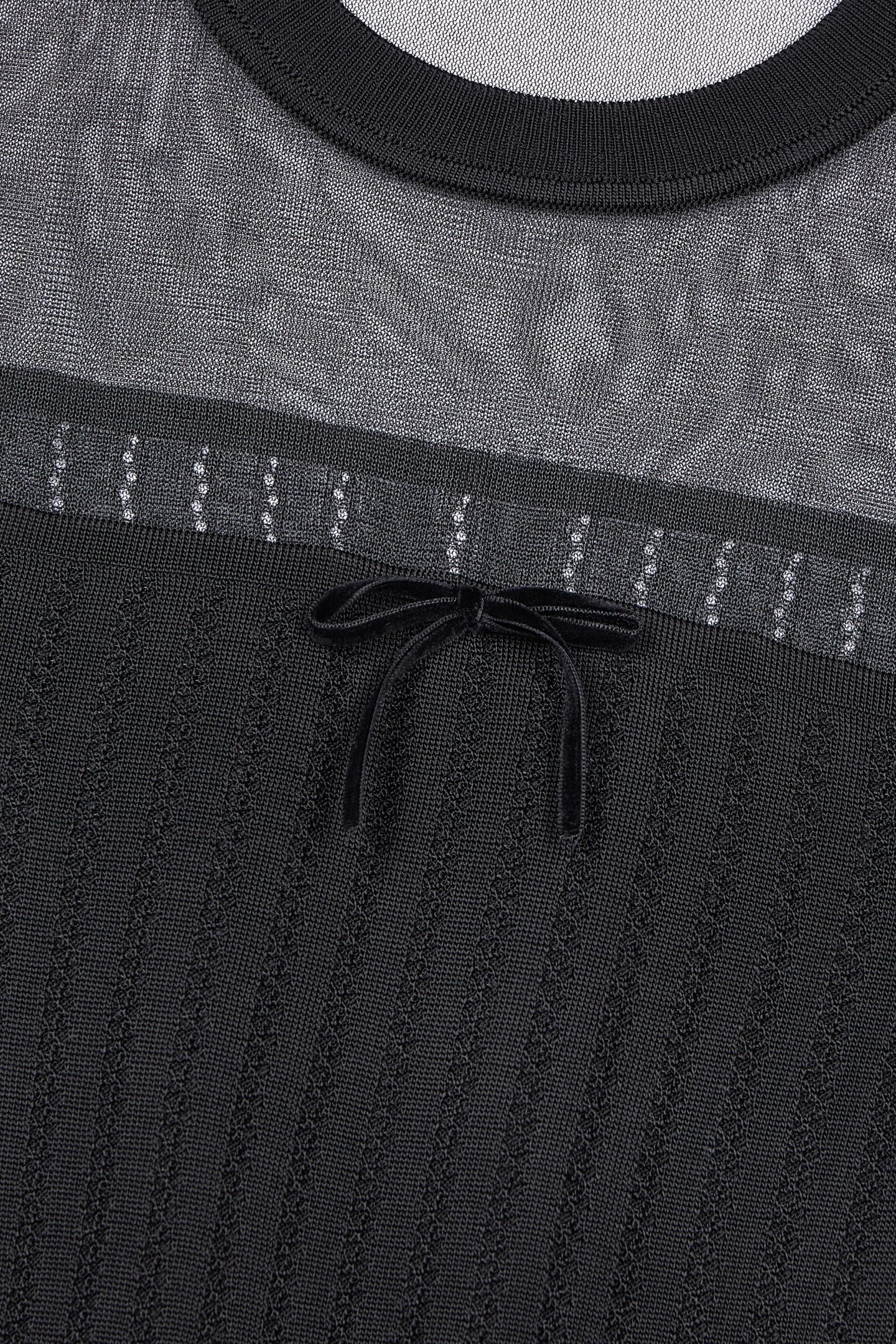 LONG-SLEEVED SWEATER WITH SHEER DETAILS BLACK 5