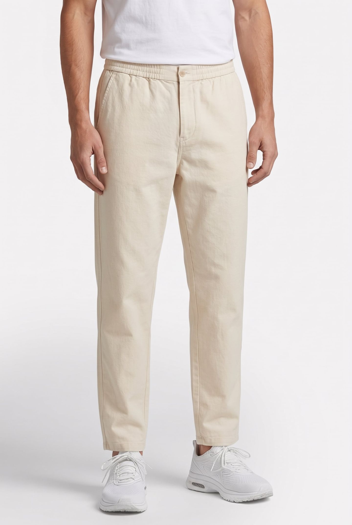 ELMER LOOSE LIN TROUSERS BEIGE 1