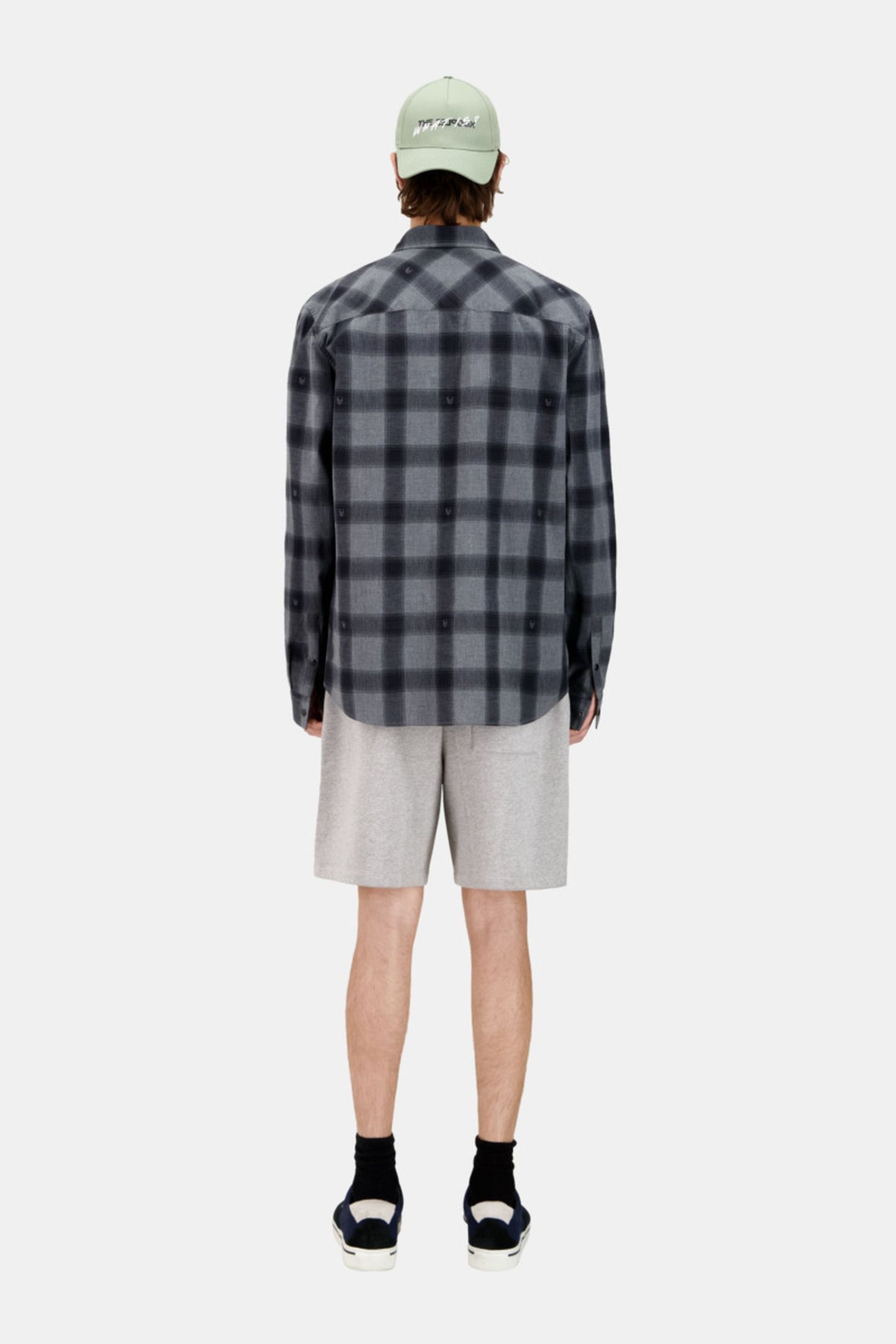 LONG-SLEEVED CHECKED SHIRT BLACK GREY 3