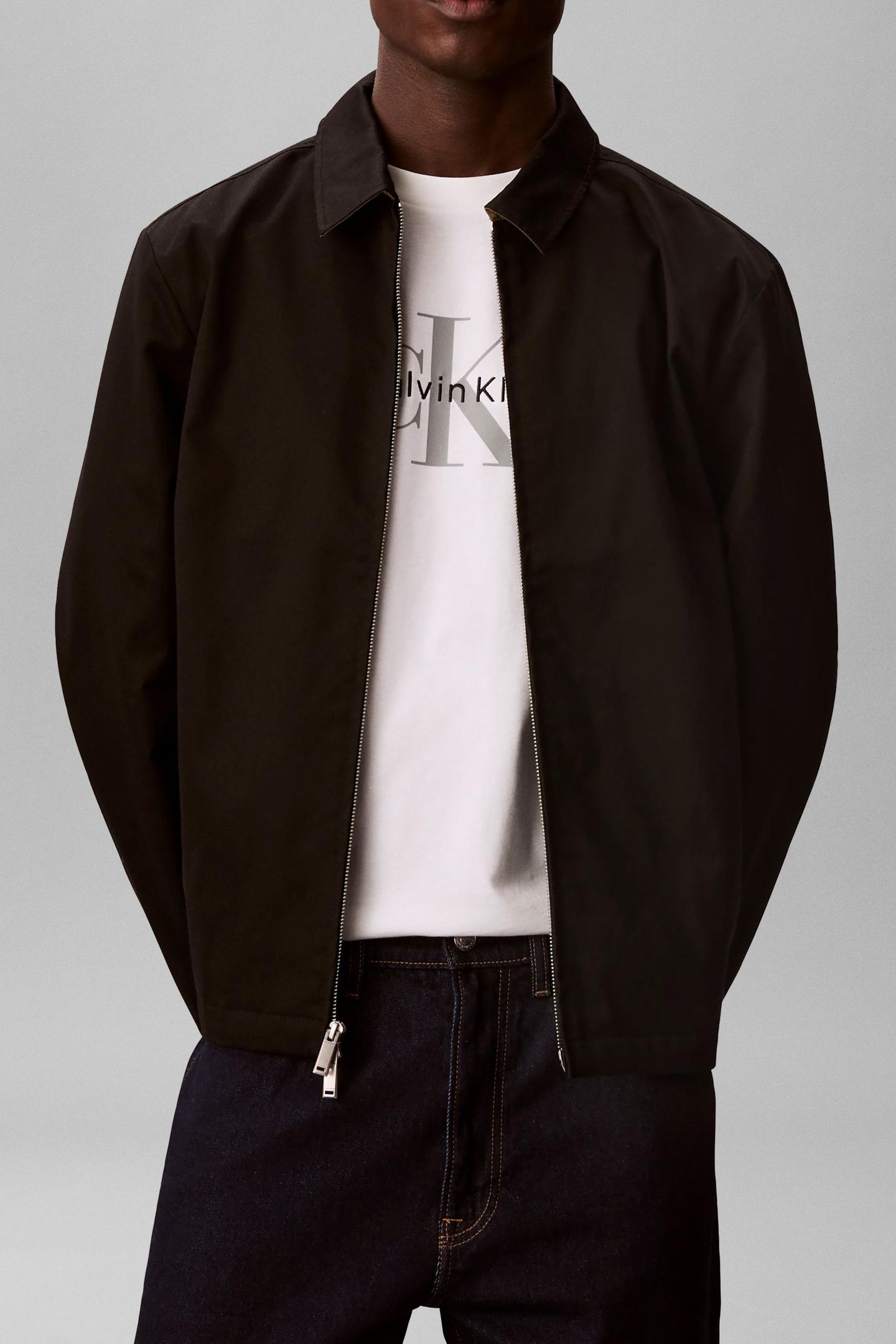 LS COTTON WING COLLAR JACKET BLACK 2