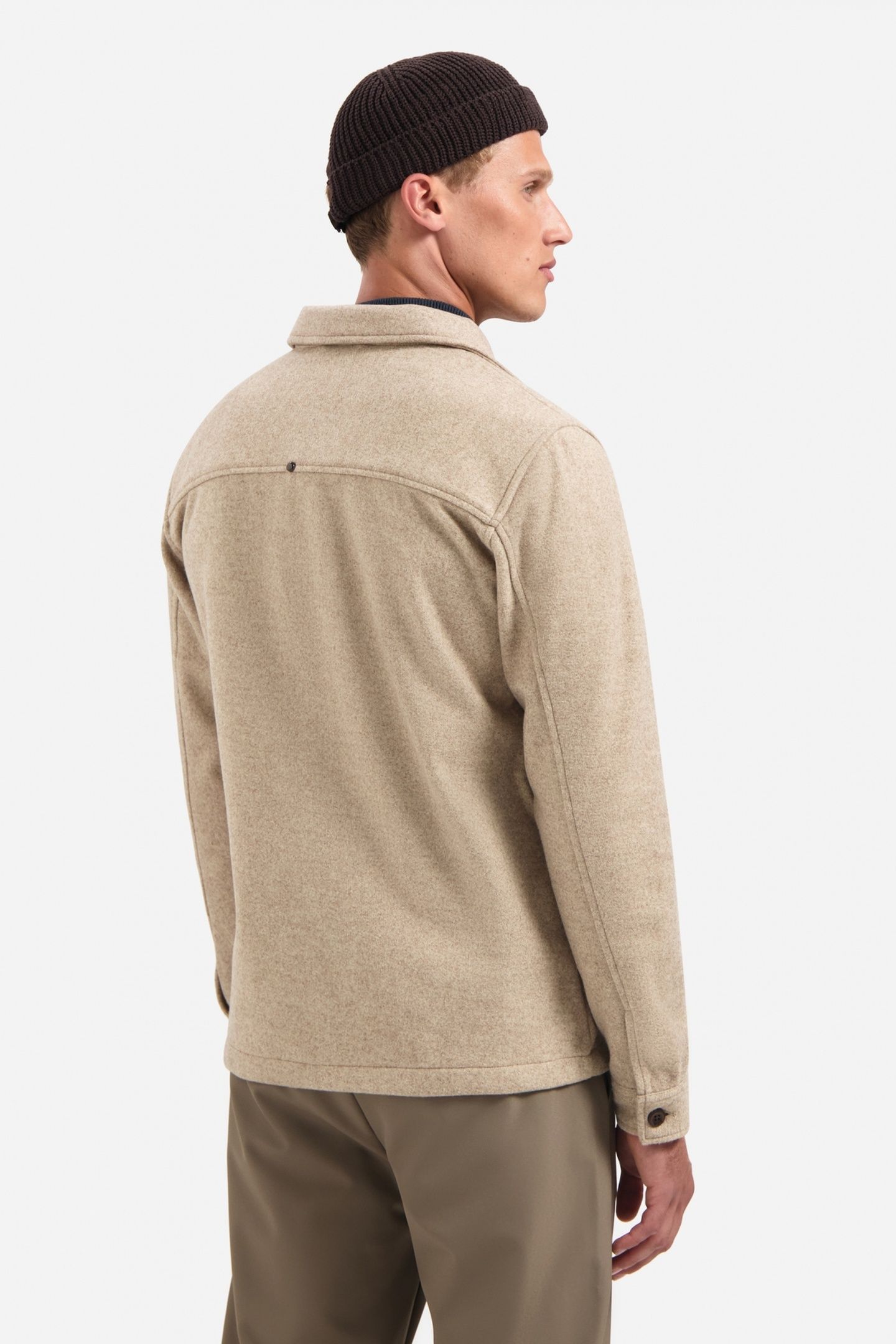 OVERSHIRT BUTTON CLOSURE MELANGE KHAKI 3