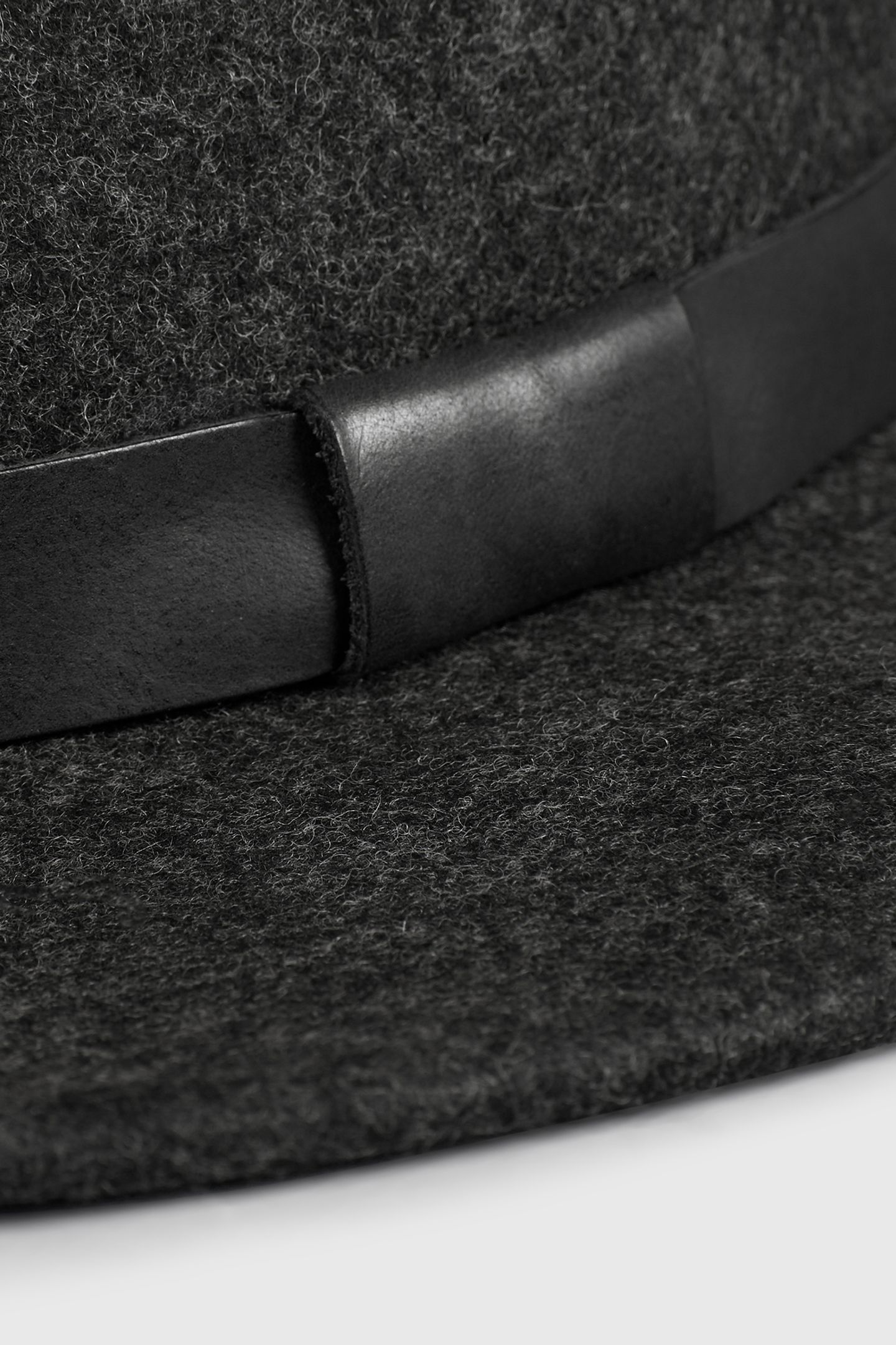 BRONSON LEATHER FEDORA CHARCOAL 4