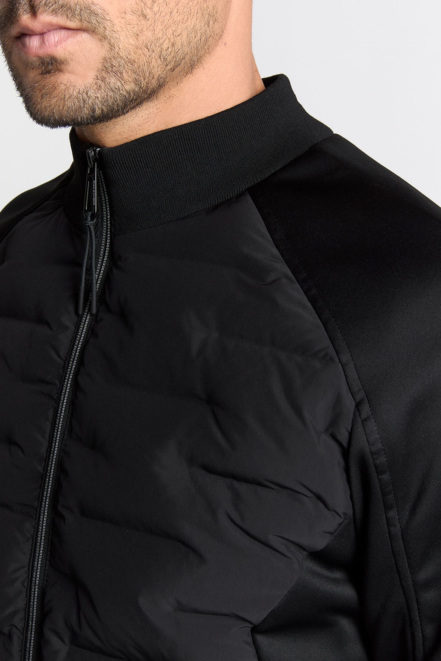 JACKET SHORT FIT SEALED KNITTED MIX BLACK 7