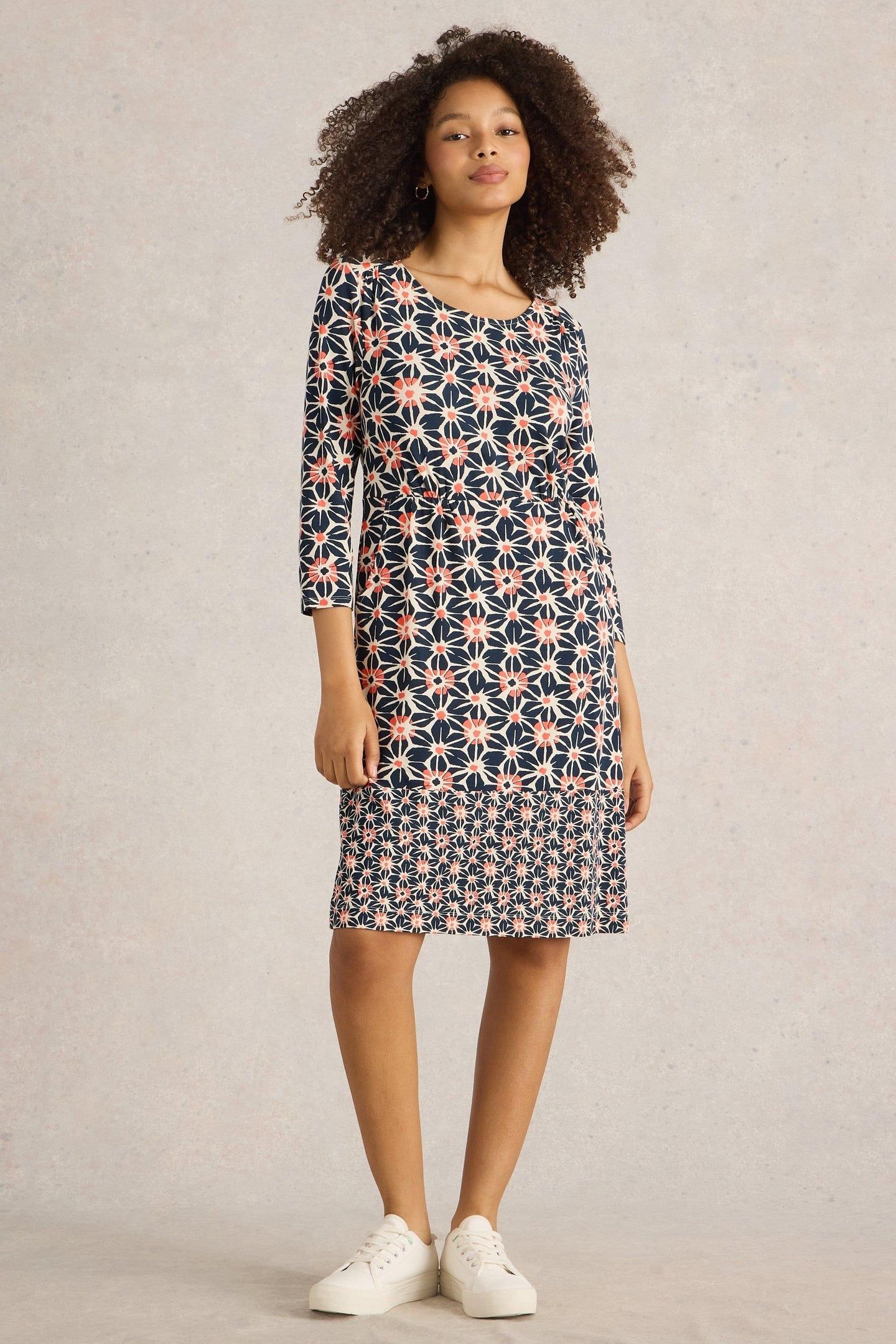 TALLIE JERSEY DRESS NAVY PRINT 1
