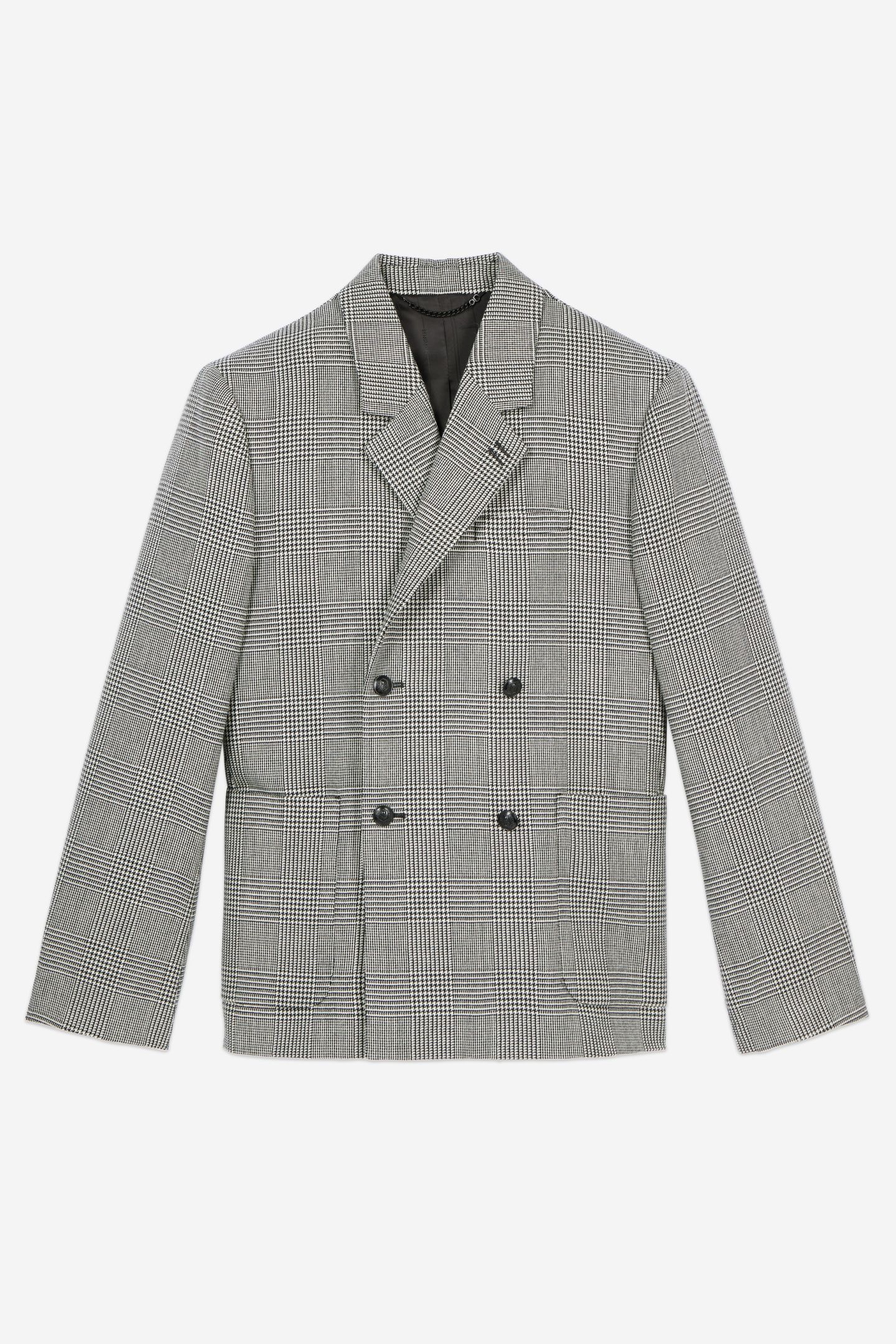 4-BUTTON DOUBLE-BREASTED JACKET BLACK WHITE 9