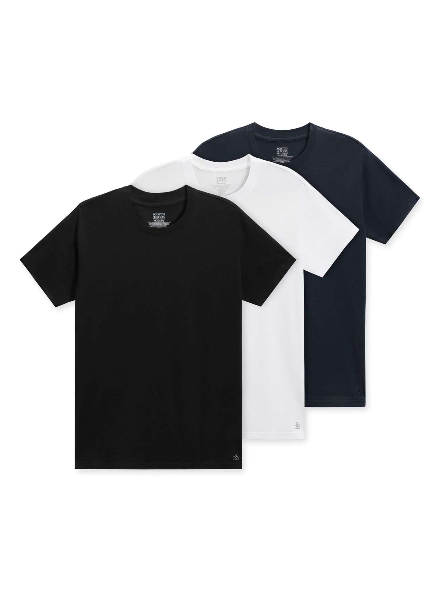 3PK MENS ULTRA SOFT CREW NECK TEE UNDERWEAR BLK/BLU/WHT 1