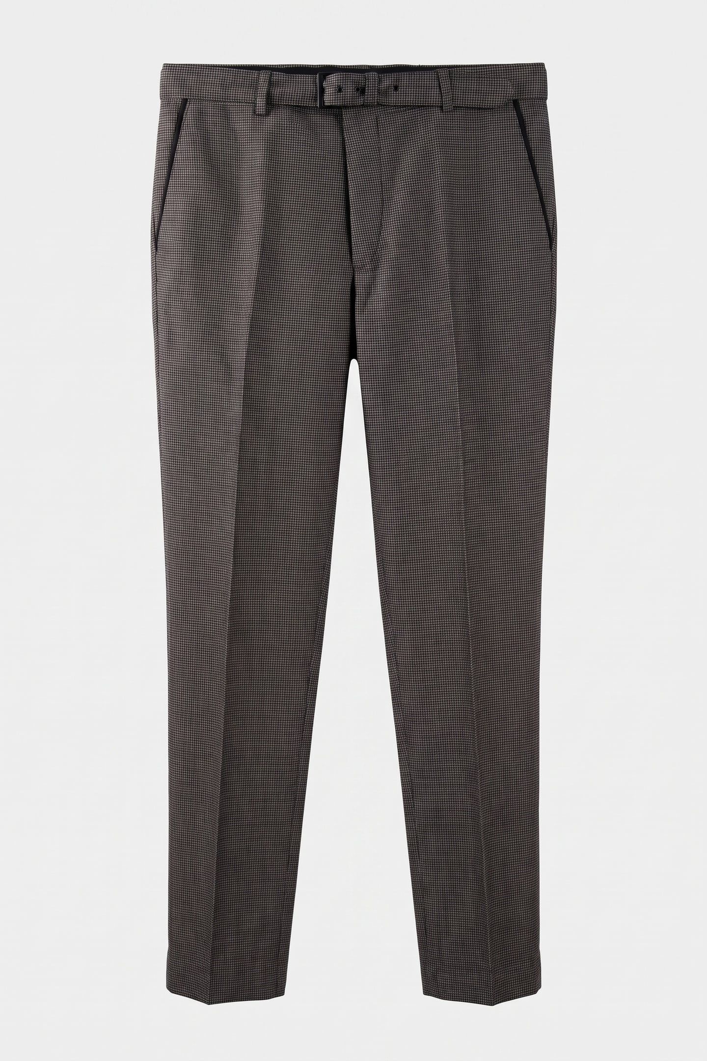 SUIT TROUSERS WITH BELT BLACK GREY 3