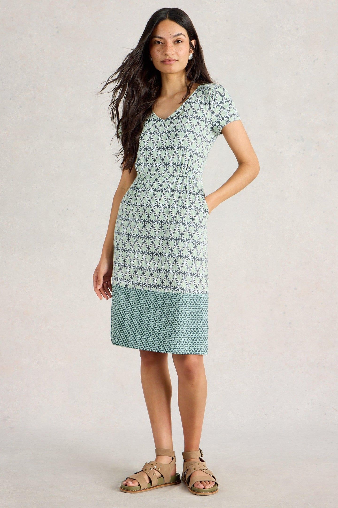 TALLIE JERSEY DRESS LIGHT GREEN 1