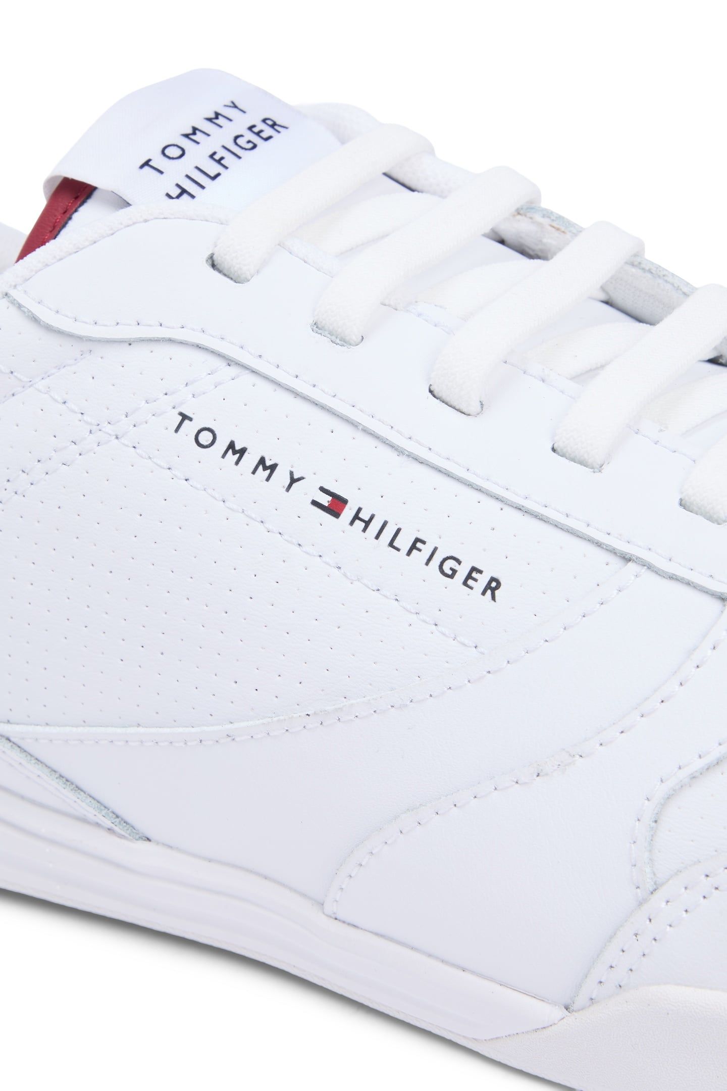 CONTRAST HEEL TRAINERS WILEATHER WHITE 6
