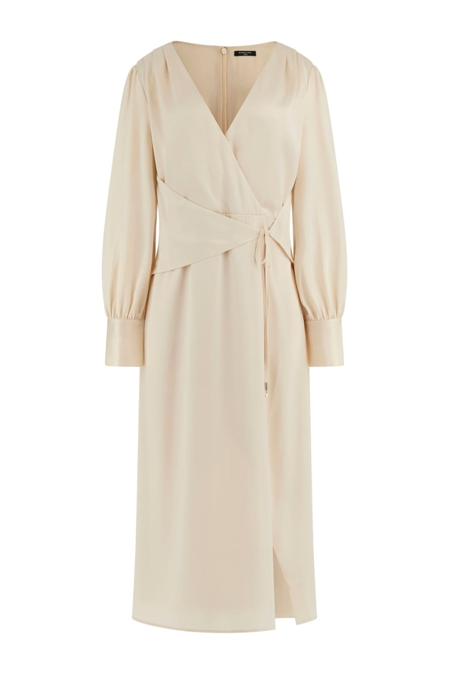 DION WRAP MIDI DRESS FAWN TAUPE MULTI 1