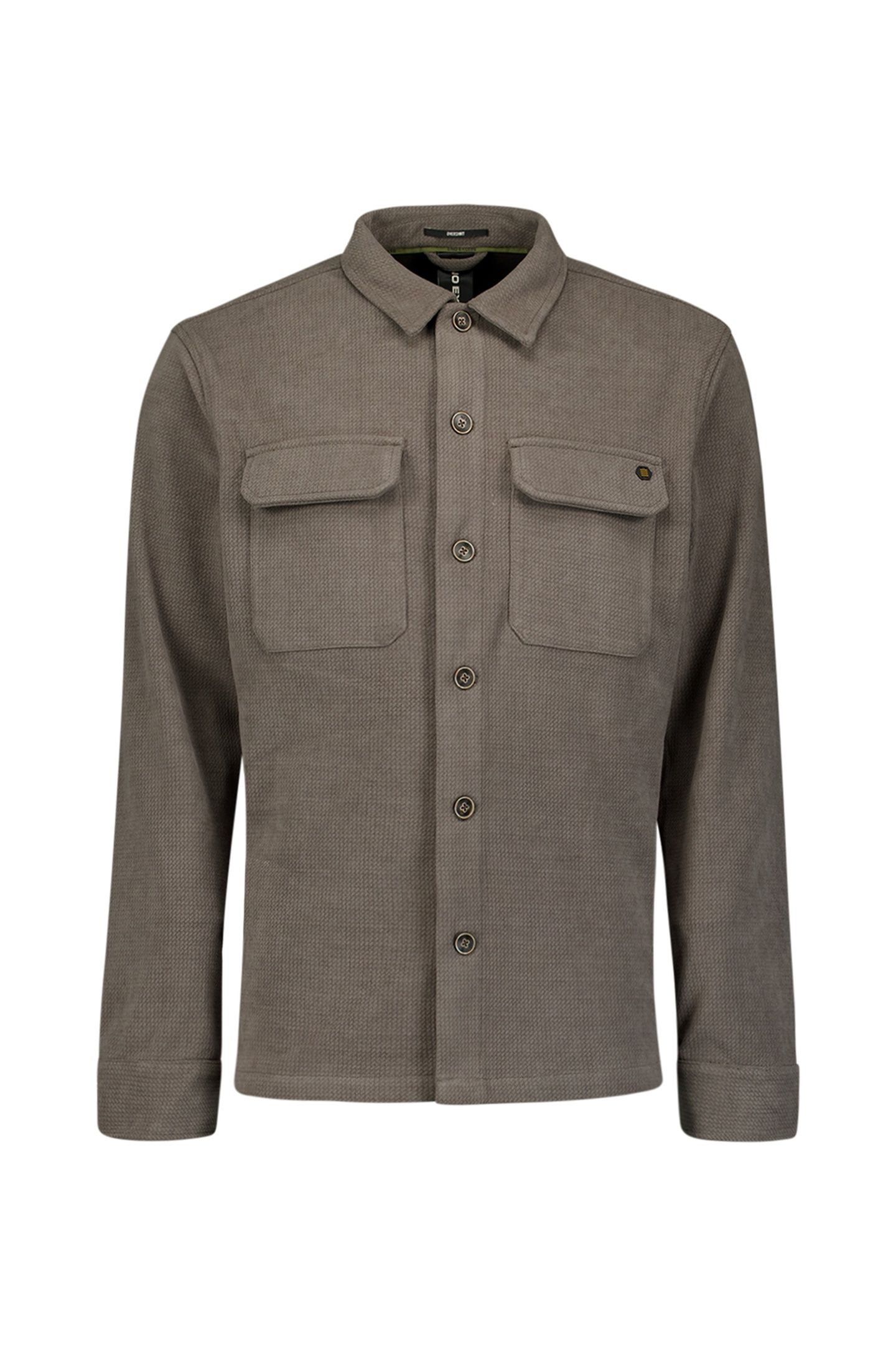 OVERSHIRT BUTTON RELIEF SWEAT DARK CLAY 5
