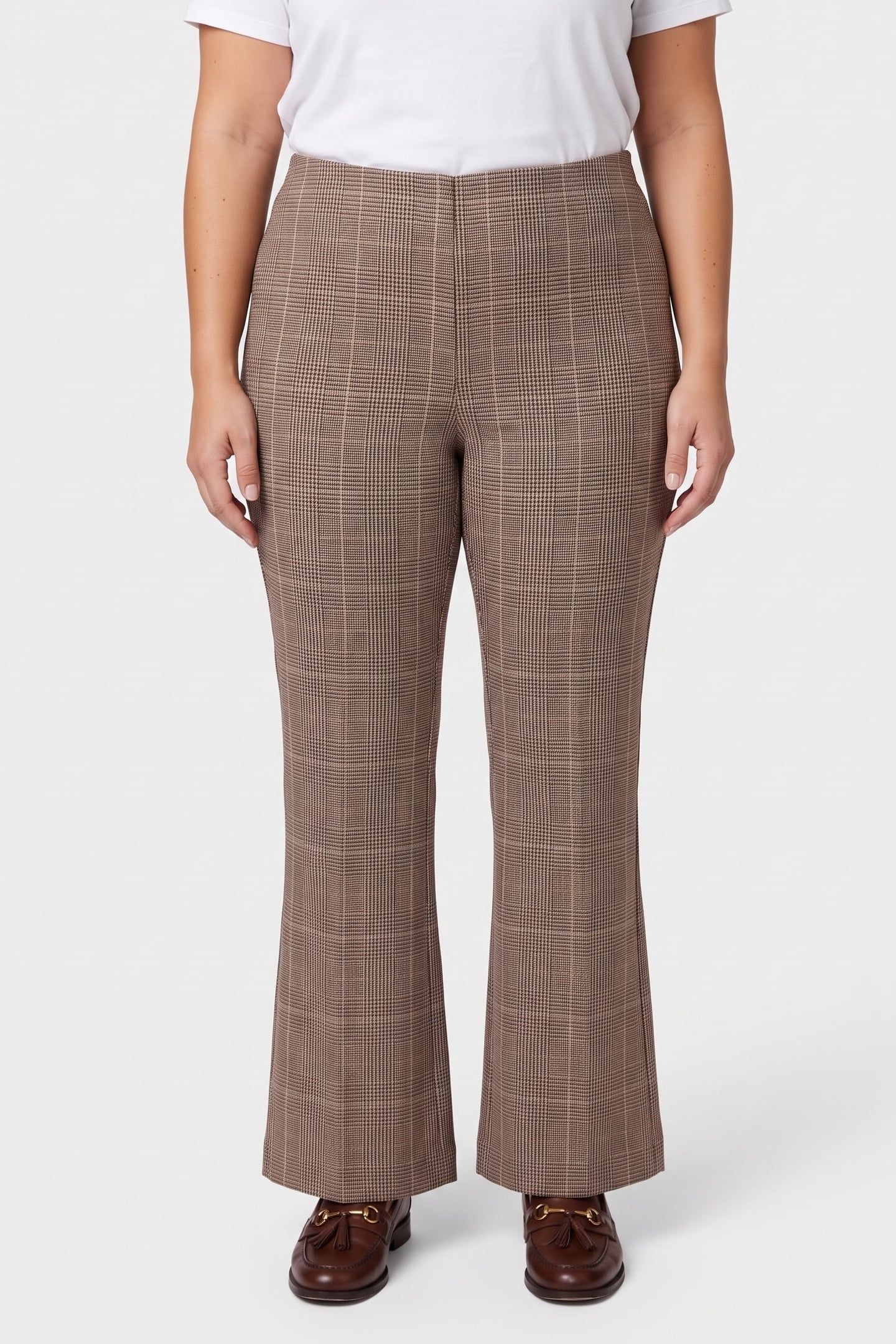 EPOK CHECK TROUSERS BROWN 1