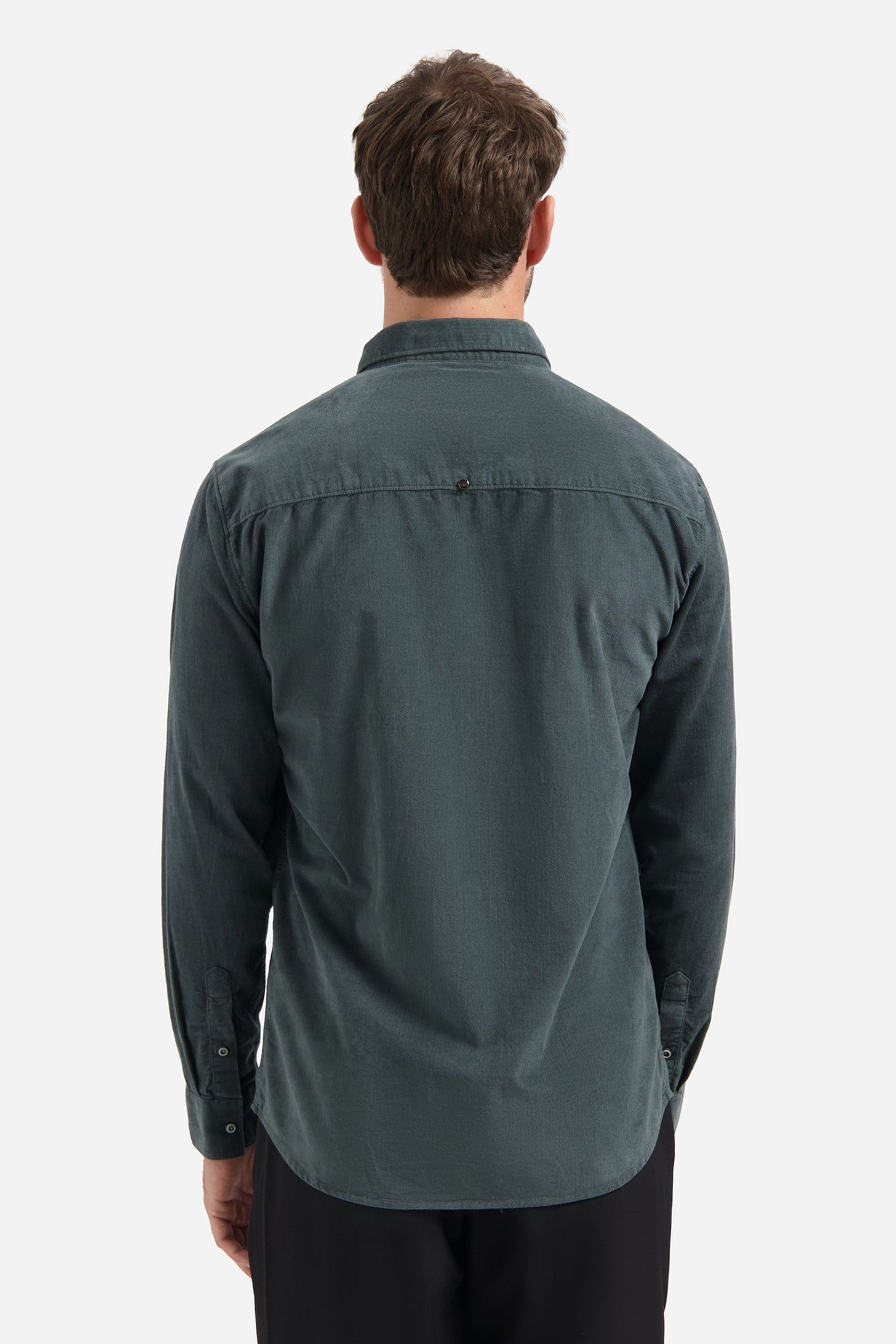 SHIRT HERRINGBONE FINE CORDUROY DARK STEEL 2
