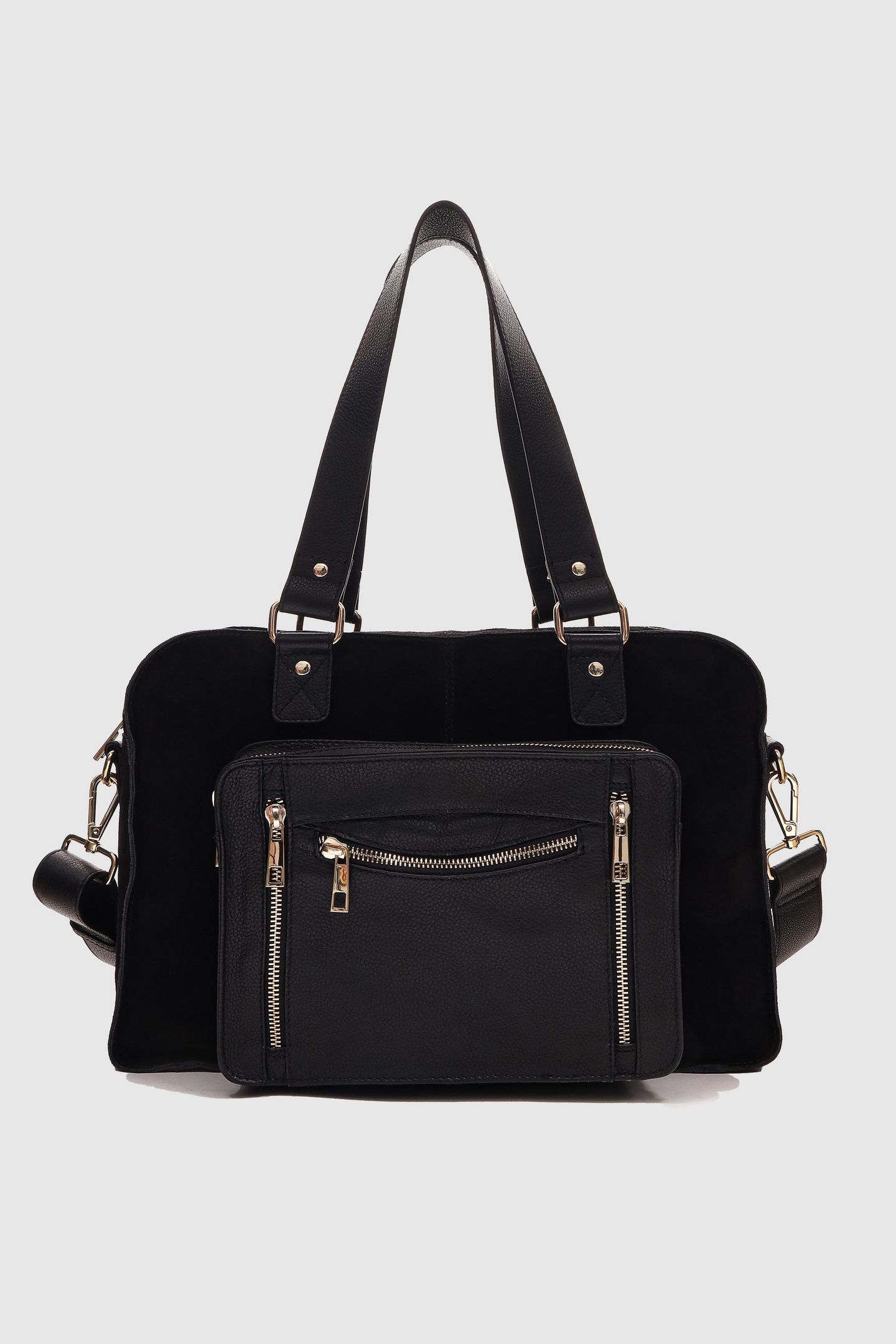 MILLE SUEDE MIX BLACK W. GOLD 1