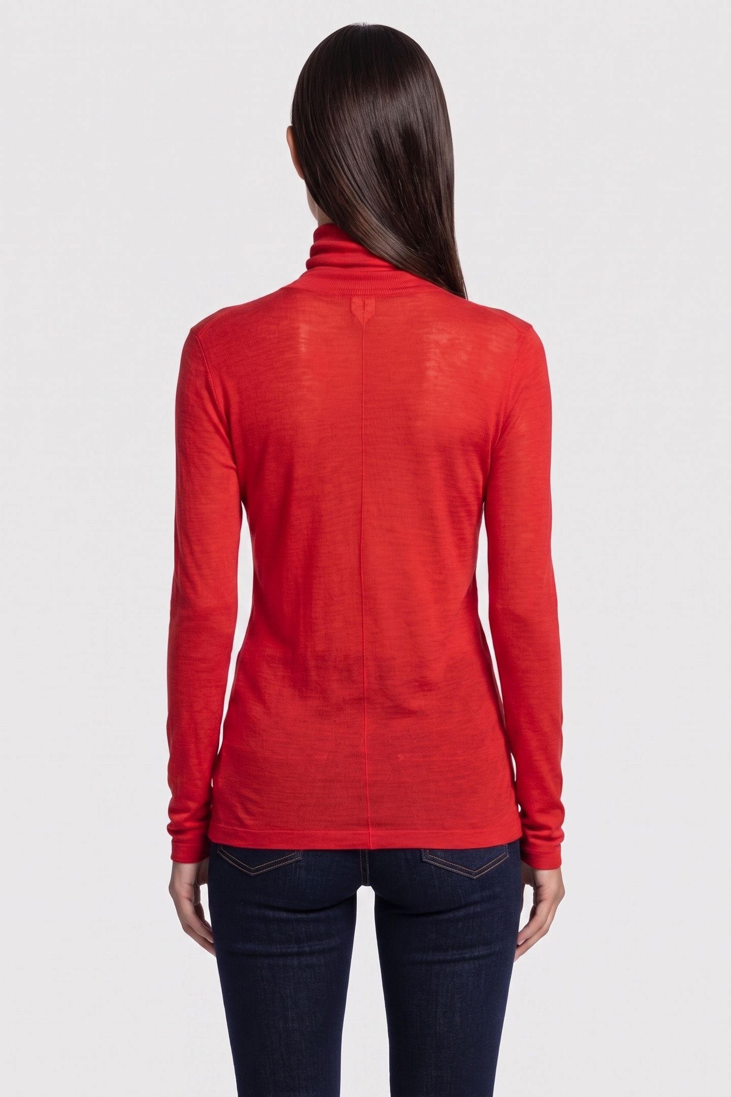 MALENA WOOL RIB TURTLENECK RED 2