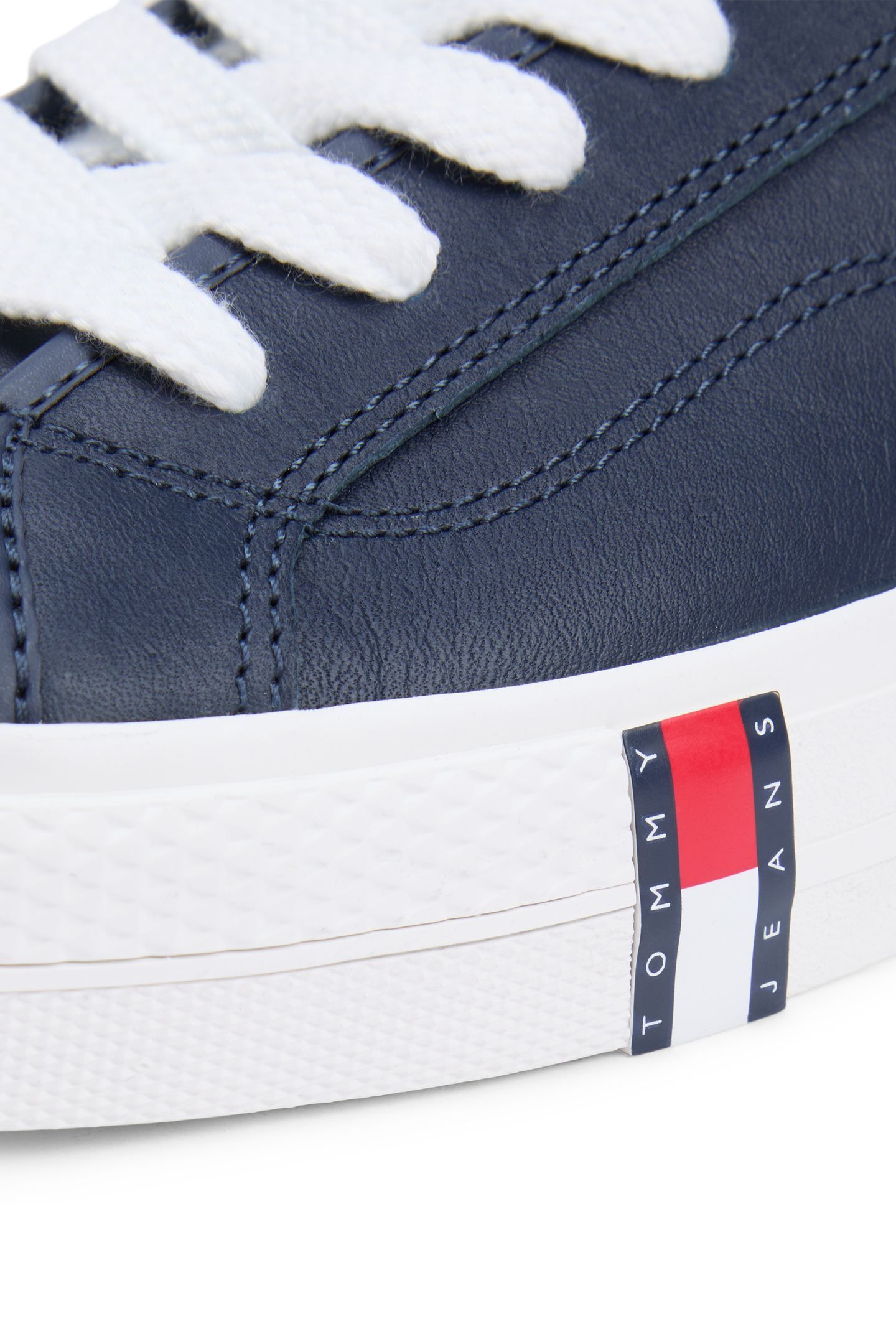ARCHIVE FLAG STRIPE LEATHER TRAINERS DARK NIGHT NAVY 3
