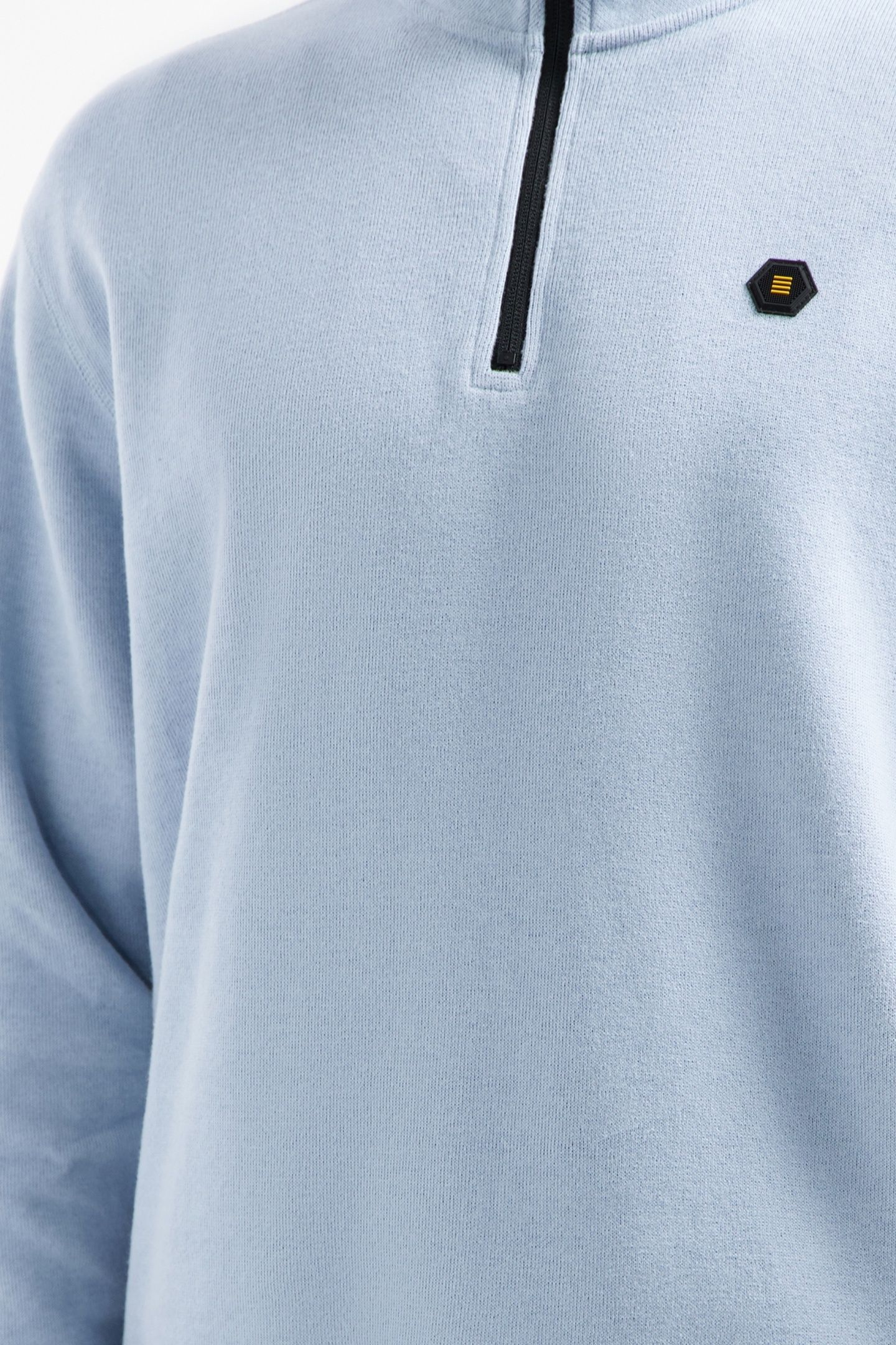 SWEATER HALF ZIP SOFT RIB RELAXED FIT DUSTY BLUE 6
