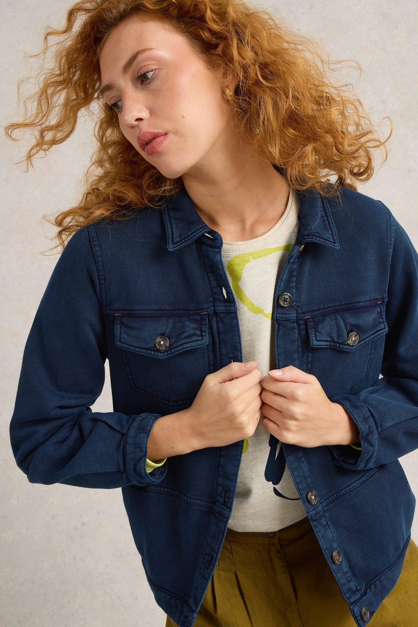 CAMILLE JERSEY JACKET MID DENIM 2