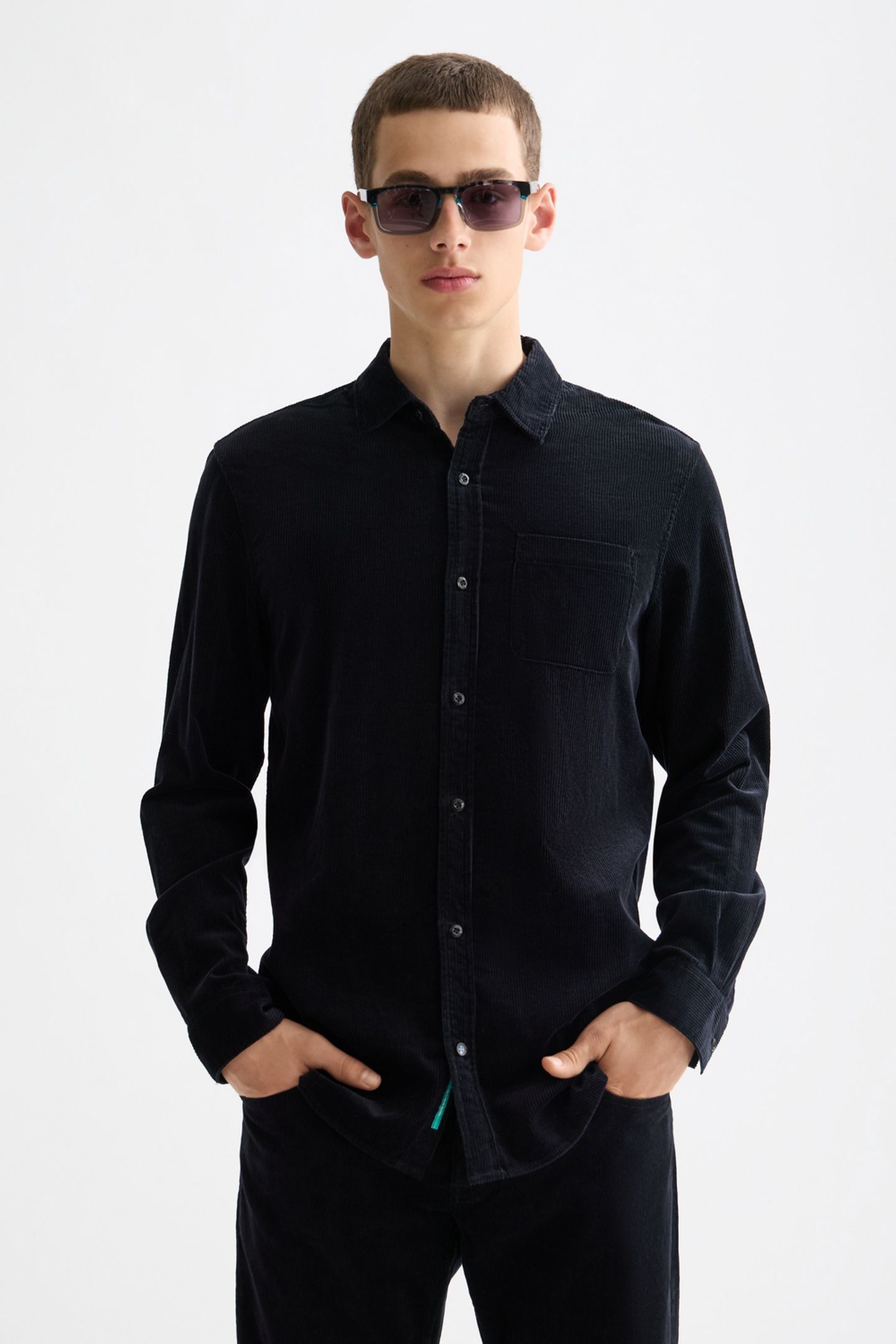 REGULAR-FIT CORDUROY SHIRT METEORITE 1