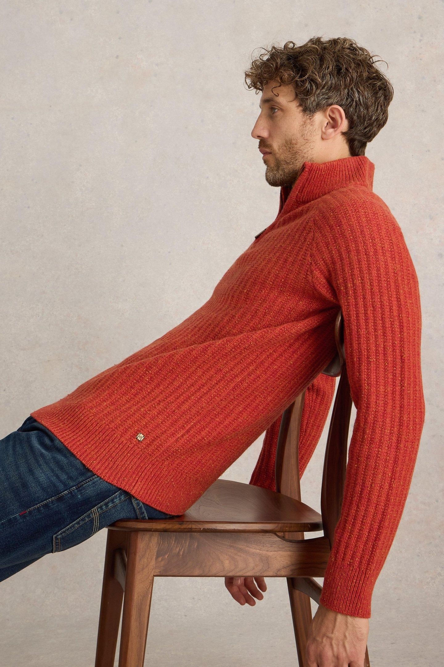 CHUNKY FUNNEL NECK JUMPER ORANGE MULTI 3