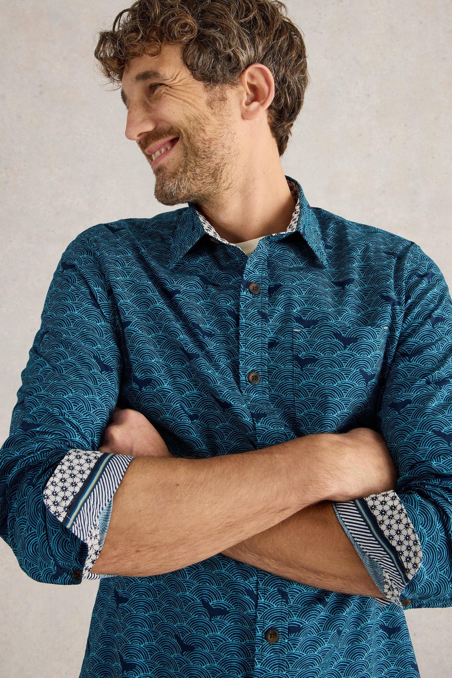 WAVES PRINTED SHIRT BLUE PRINT 7