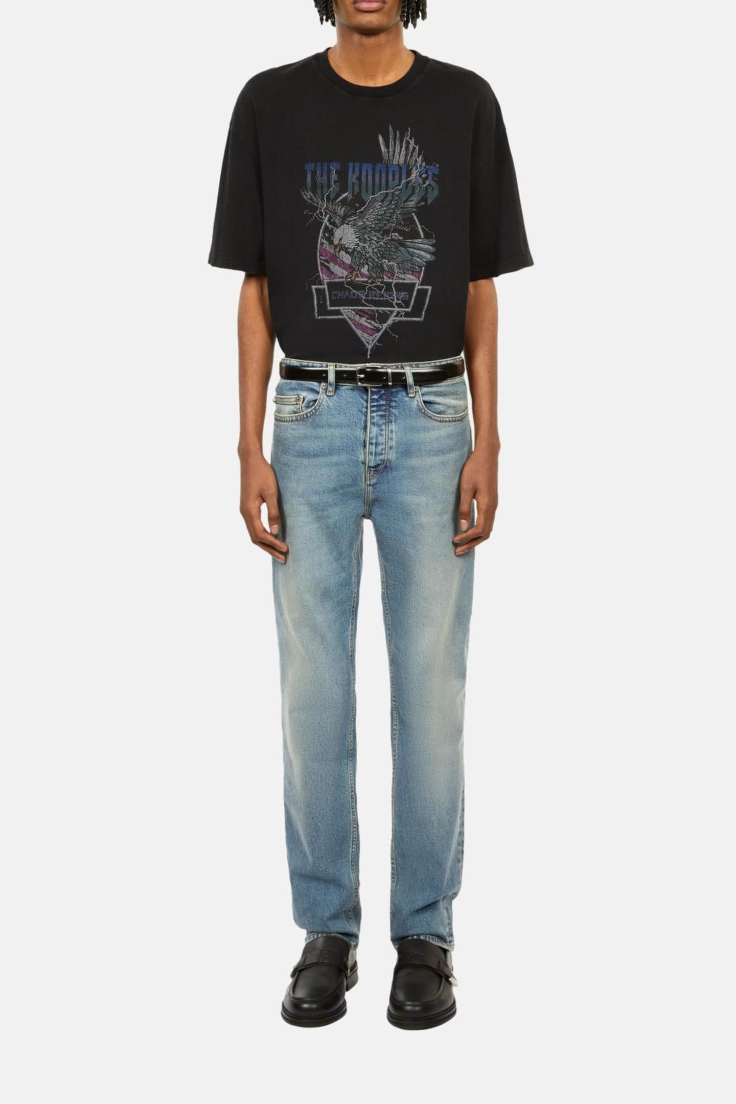 SHORT-SLEEVED T-SHIRT WITH EAGLE PRINT BLACK WASHED 1