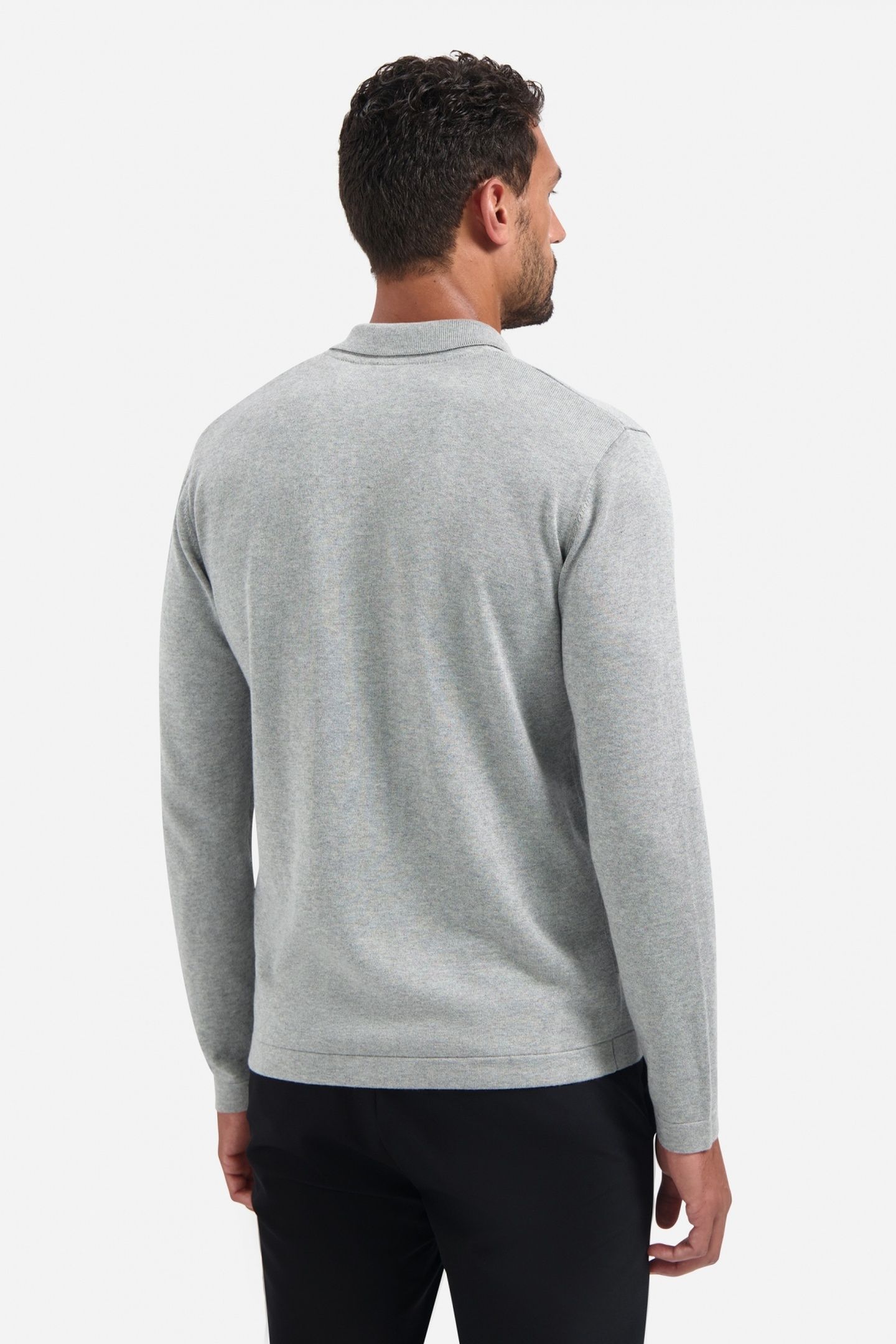 PULLOVER FULL BUTTON POLO GREY MELANGE 3
