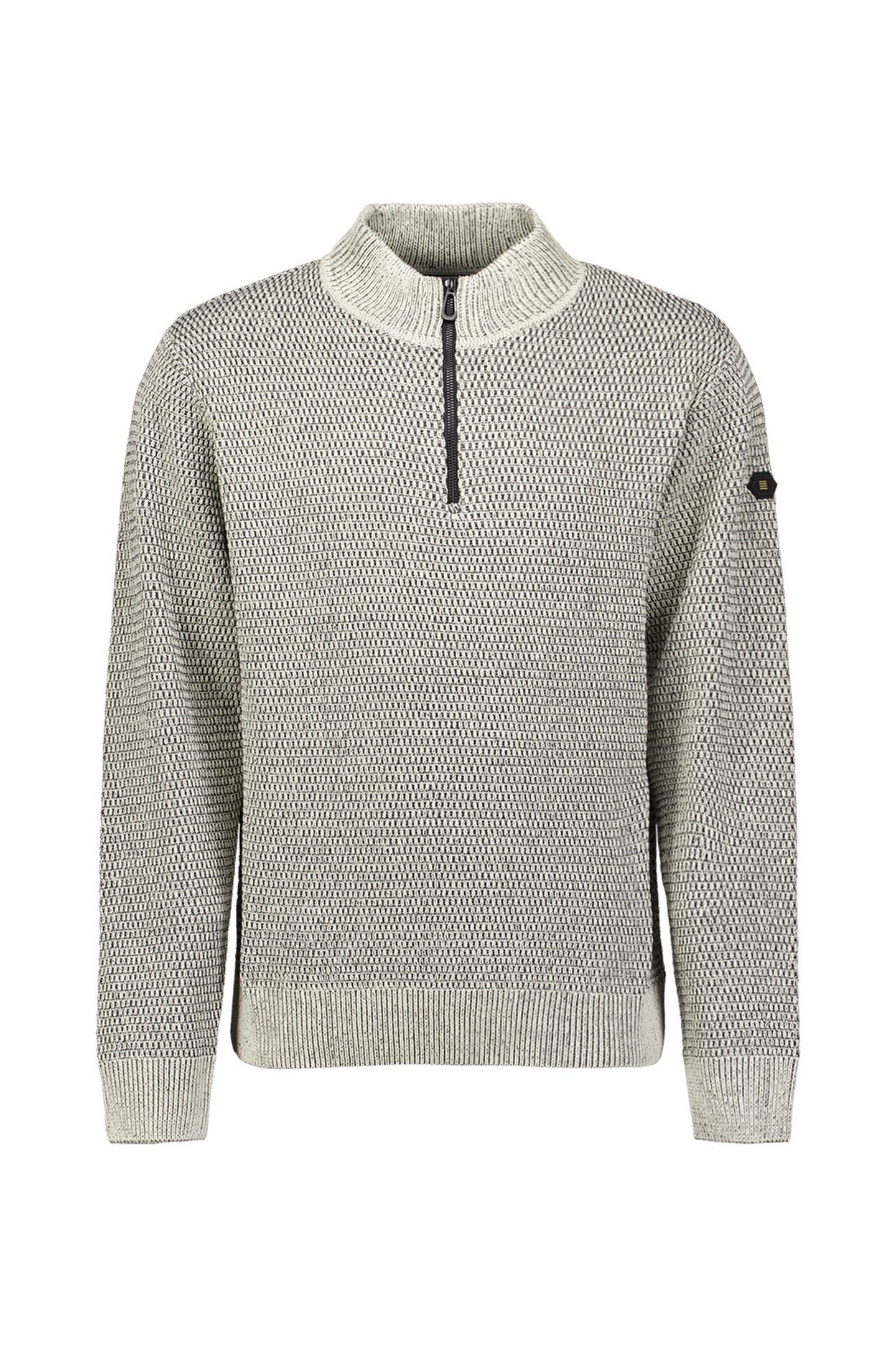 PULLOVER HALF ZIPPER 2 COLOURED MELANGE STONE 5