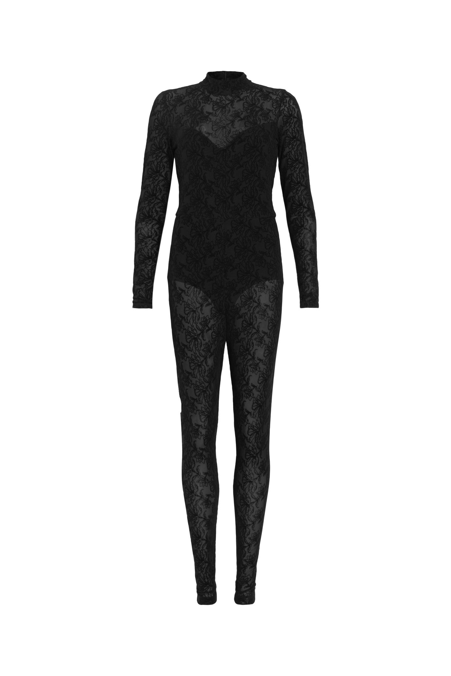 FLOCKED CATSUIT BLACK 6