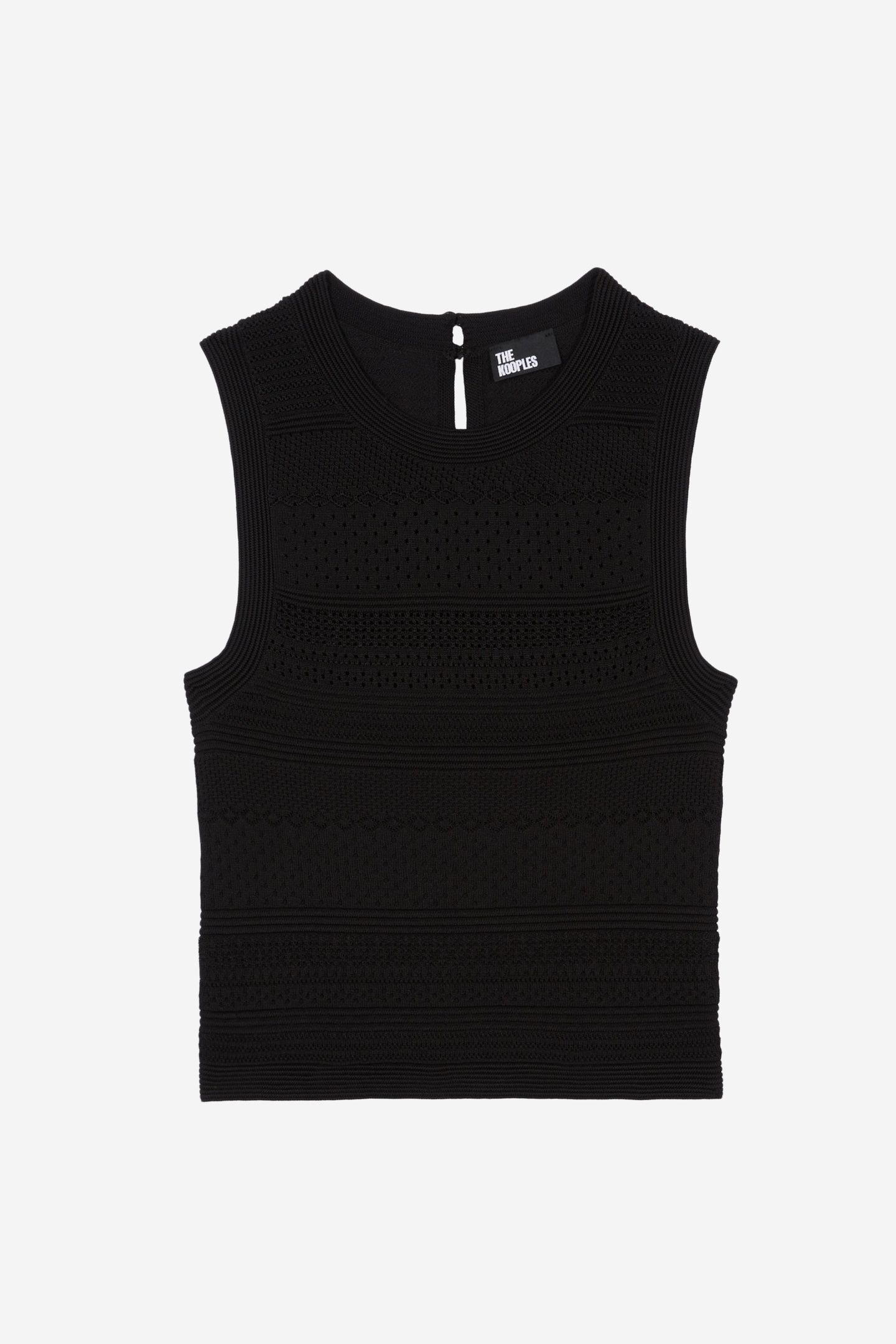 SLEEVELESS TOP WITH STITCHING DETAILS BLACK 6