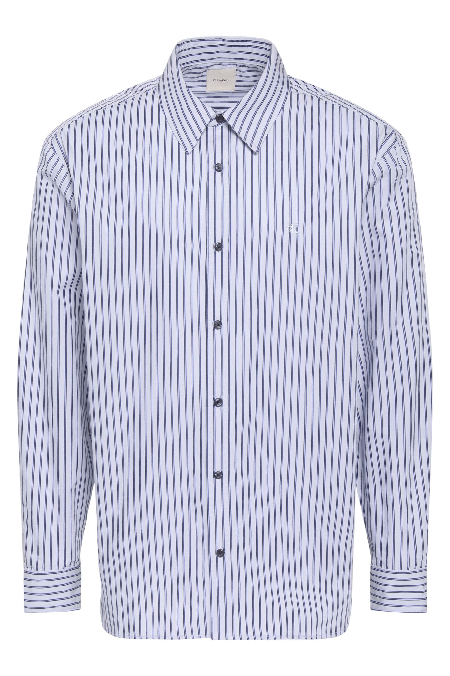 LONG SLEEVE YARN-DYED STRIPE WASHED BLUE DESCENT 4