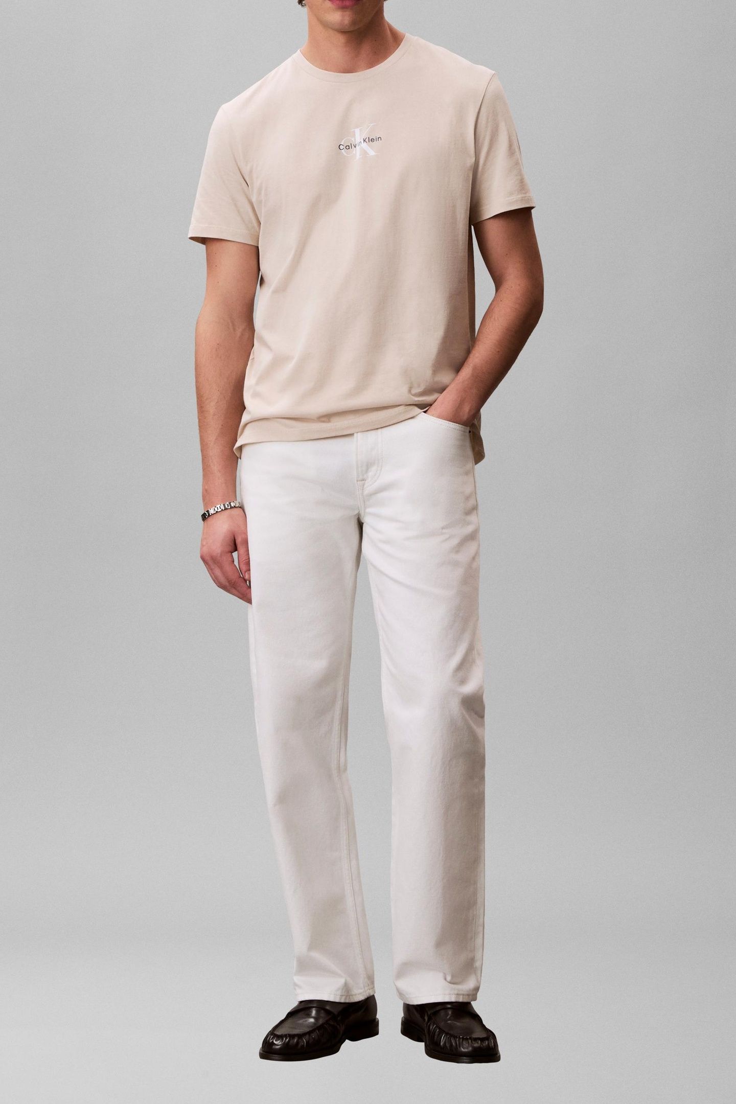 SS 30S MICRO MONOGRAM TEE OATMEAL 5