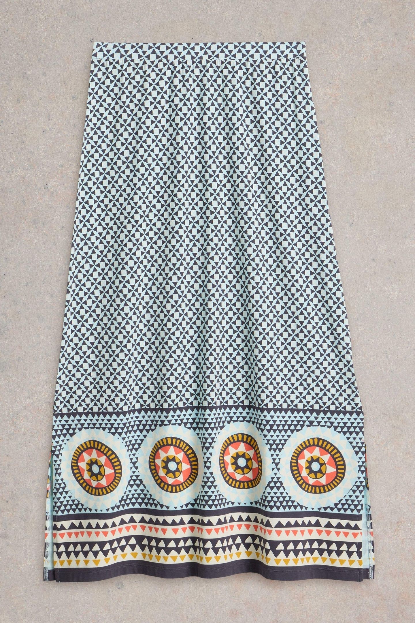 FAY JERSEY MAXI COLUMN SKIRT BLUE MULTI 4