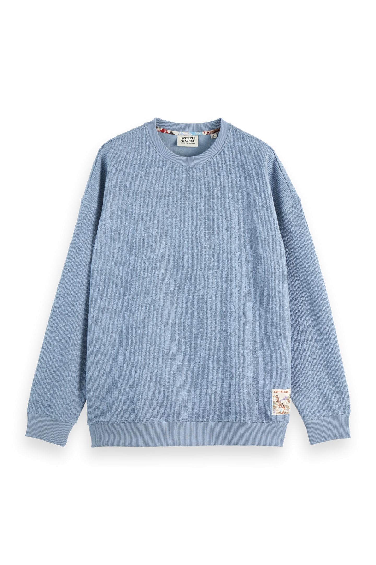 TEXTURED SWEATSHIRT FADED DENIM 3