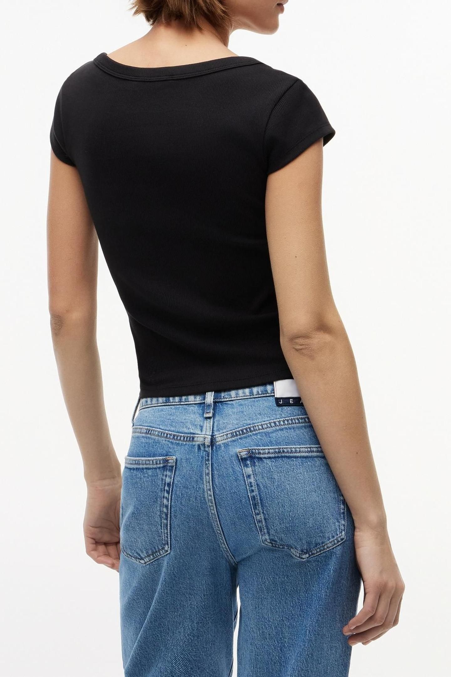 SLIM RIB BADGE TEE BLACK 2
