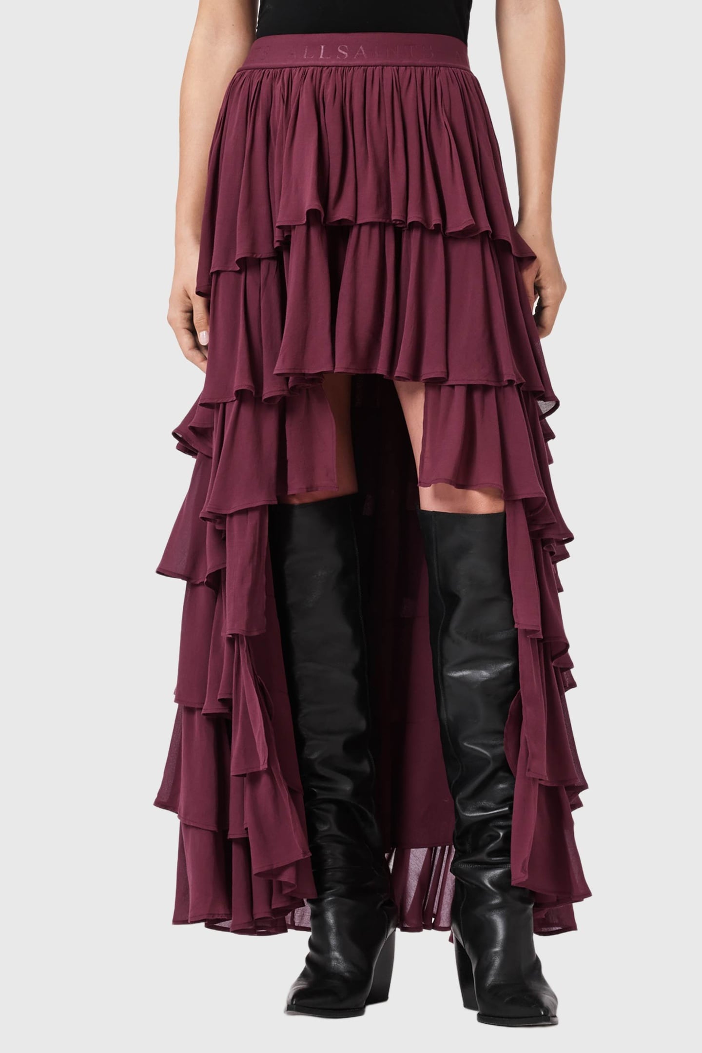 CAVARLY MAXI SKIRT TAWNY PORT RED 3
