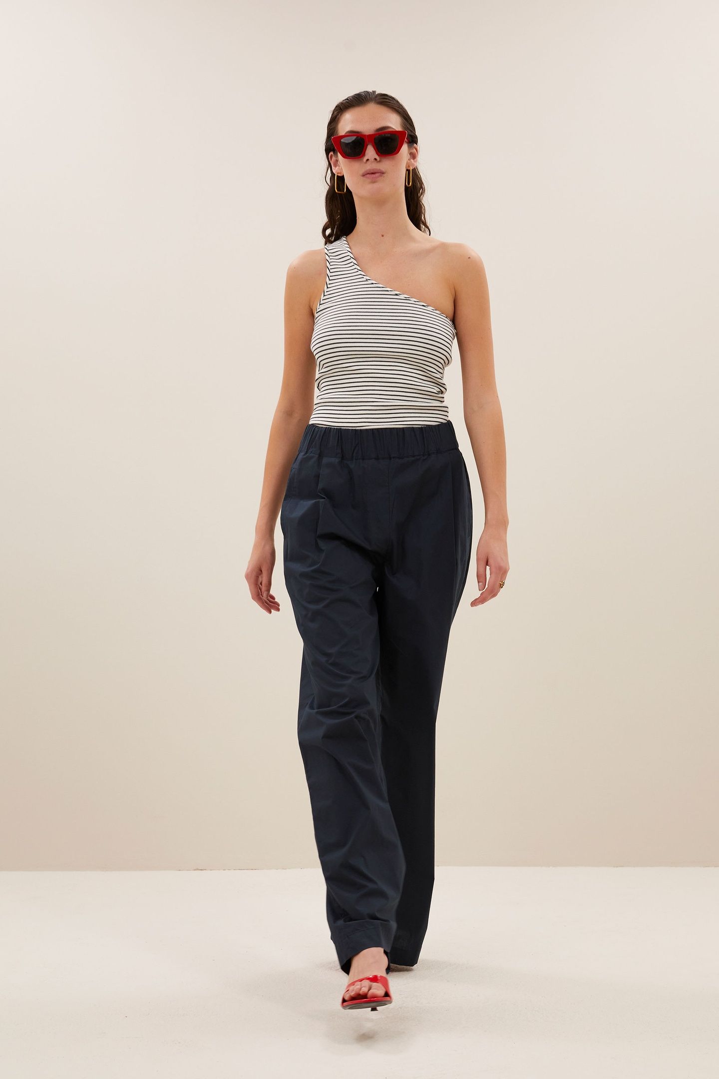 CHARLY STRIPE TOP MIDNIGHT THIN STRIPE 2