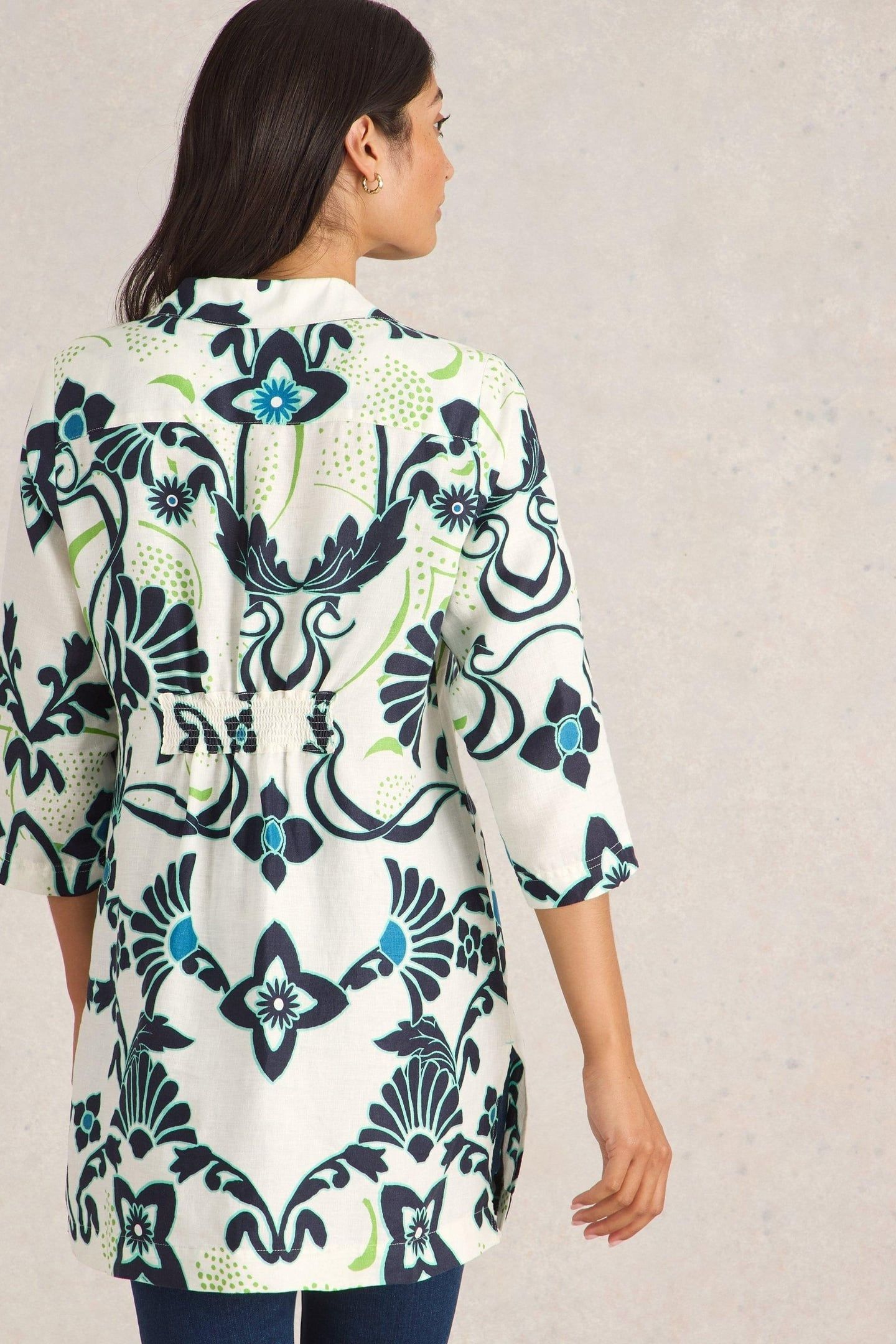 BLAKE LINEN TUNIC IVORY PRINT 2
