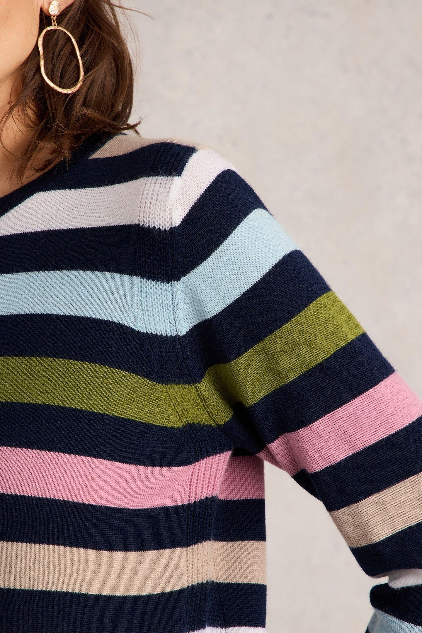 MULTI STRIPE CREW MERINO NAVY MULTI 4