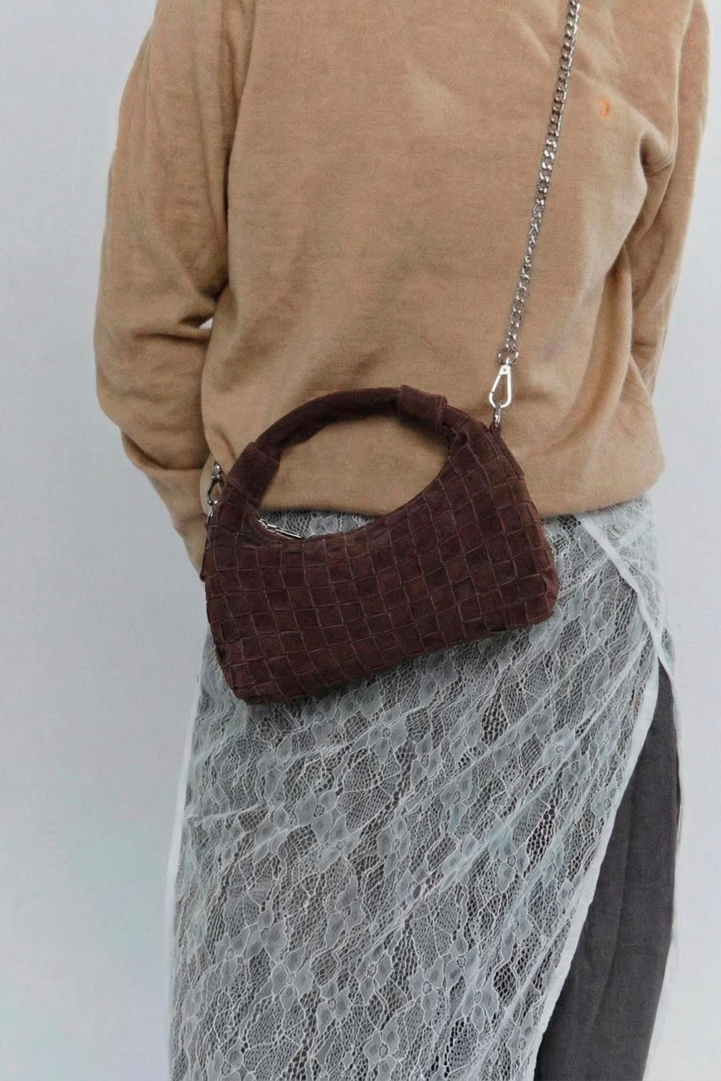 MINI DANDY BRAIDED SUEDE CHOCOLATE 2
