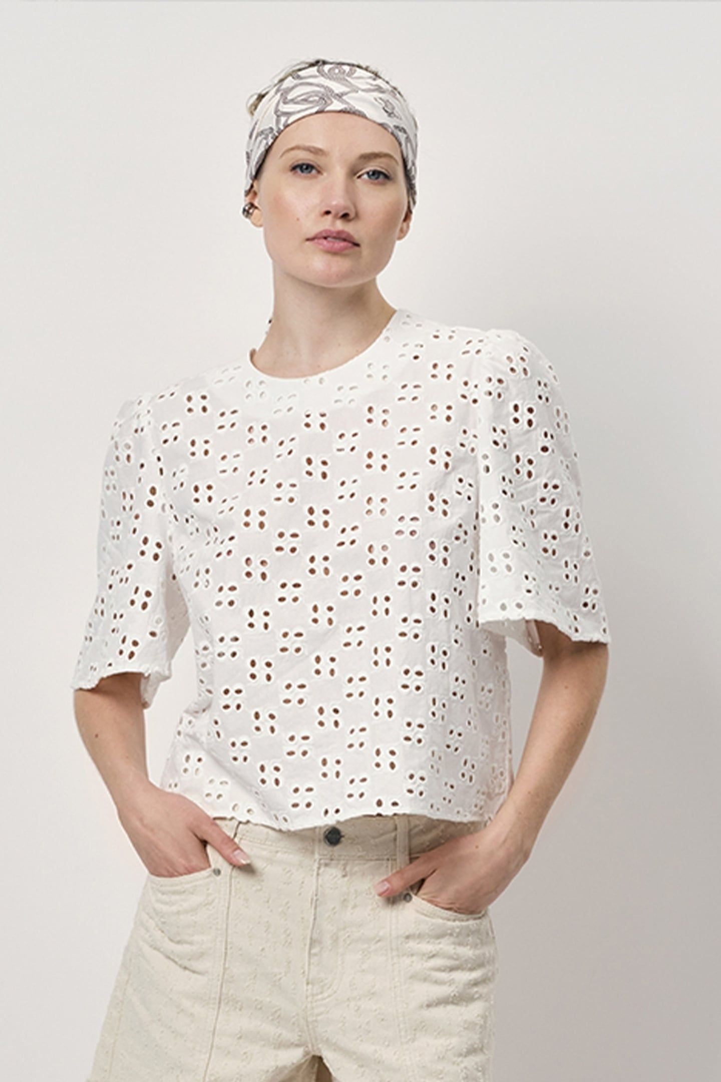 MALVA BRODERIE ANGLAISE TOP OPTIC WHITE 1
