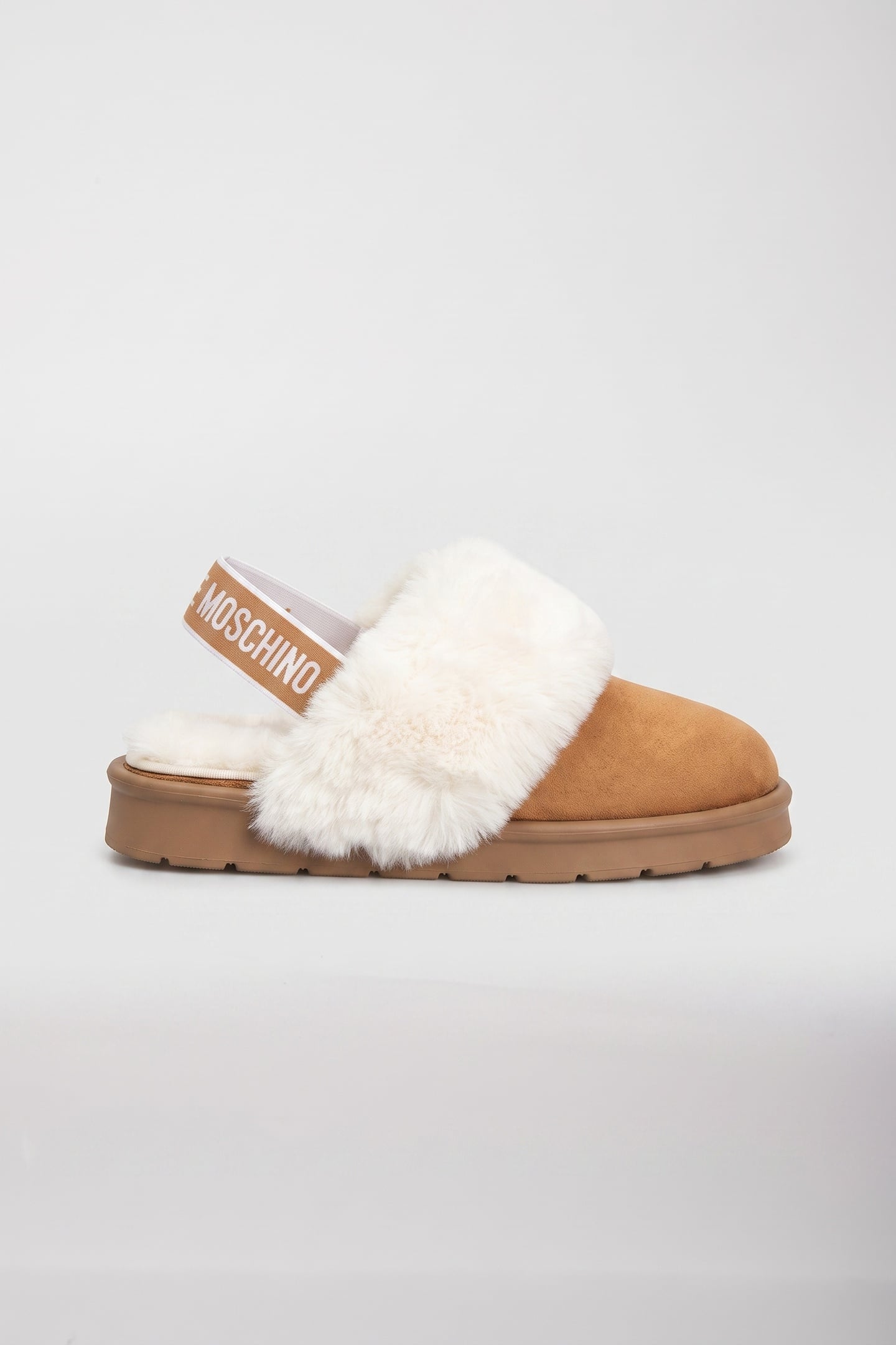 VELOUR MULE ELASTIC LOGO BAND BROWN 1