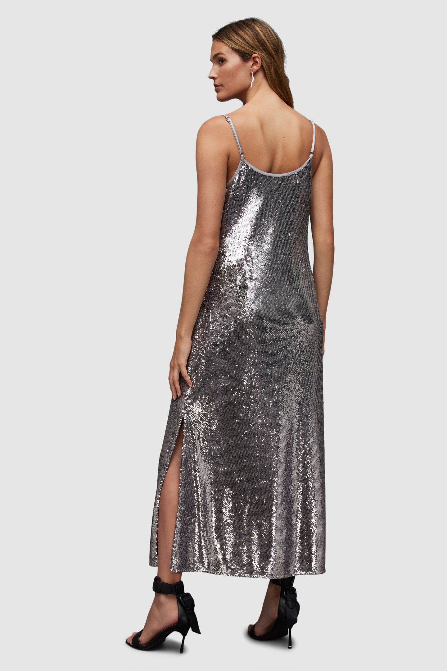 HADLEY SEQUIN DRESS GUNMETAL GREY 4