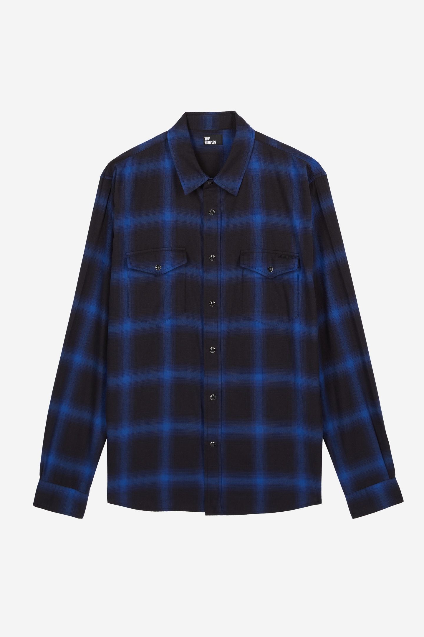 LONG-SLEEVED CHECKED SHIRT BLUE BLACK 5