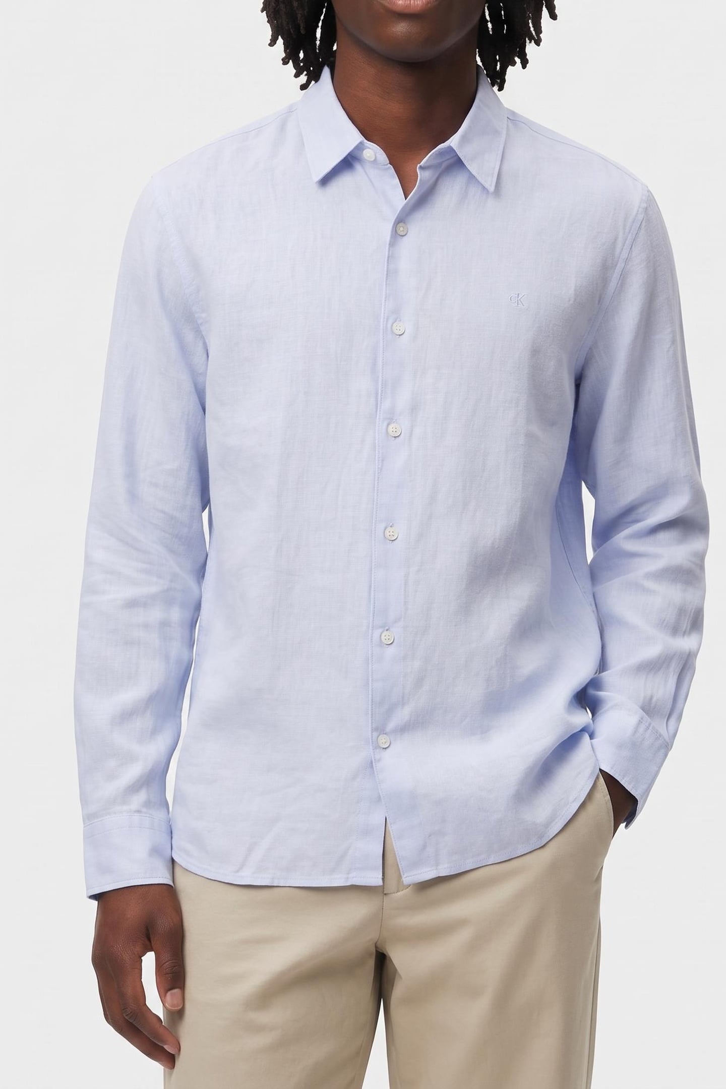LS SOLID LINEN CLASSIC SHIRT HEAVENLY IRIS 1