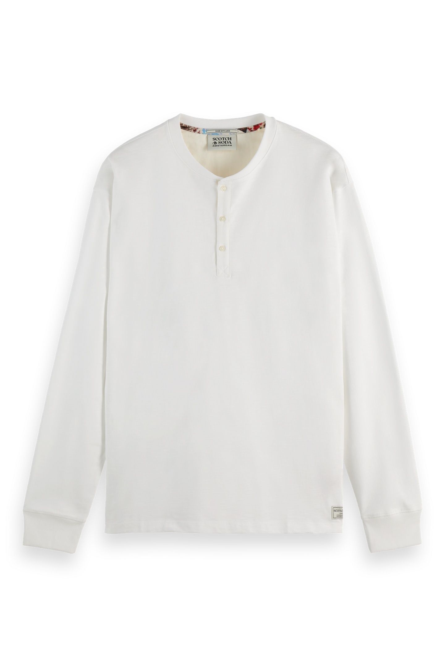 SLUB HENLEY T-SHIRT LS BRIGHT WHITE 4