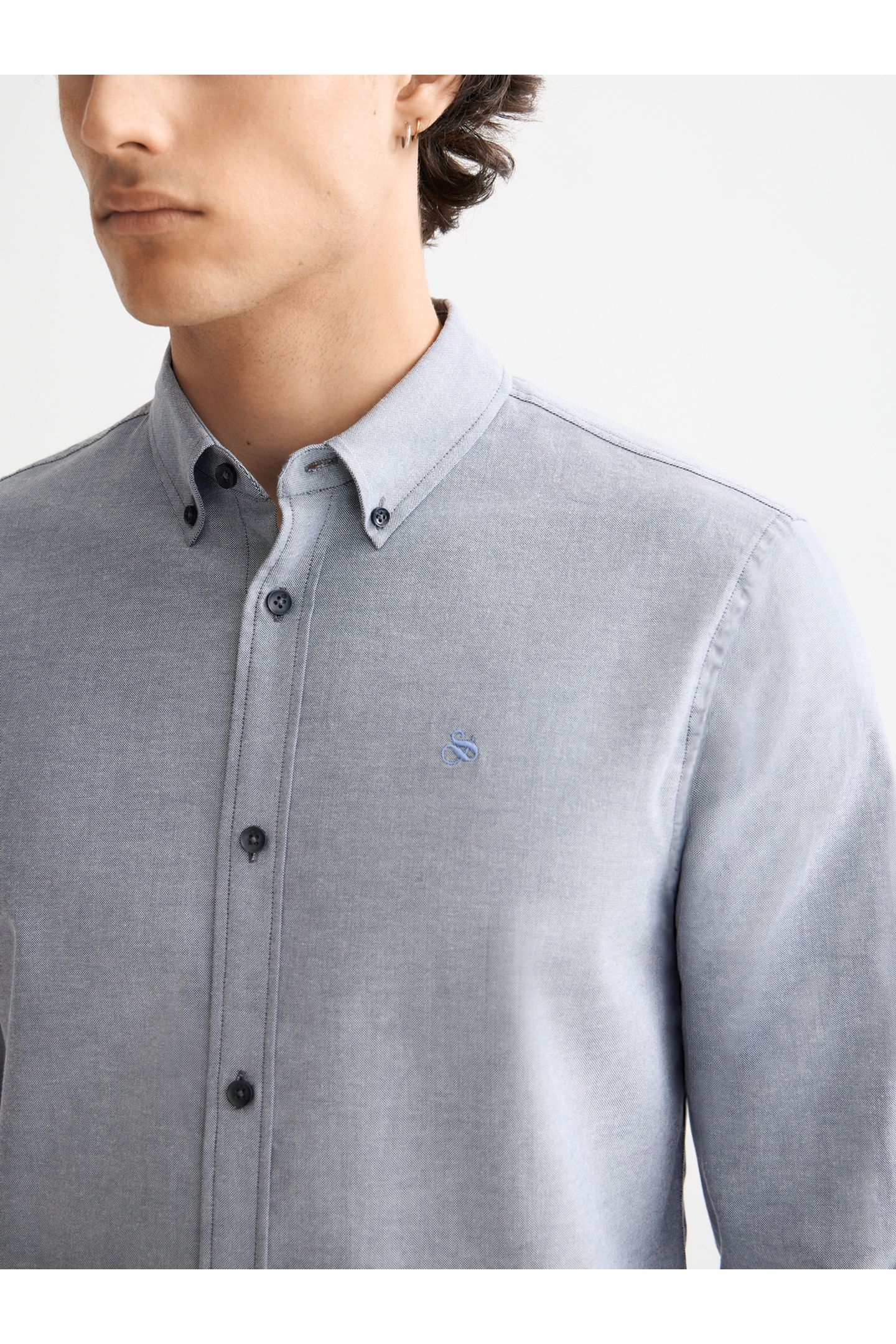 SEASONAL CORE - SOLID REGULAR-FIT OXFORD SHIRT PEACOAT 4