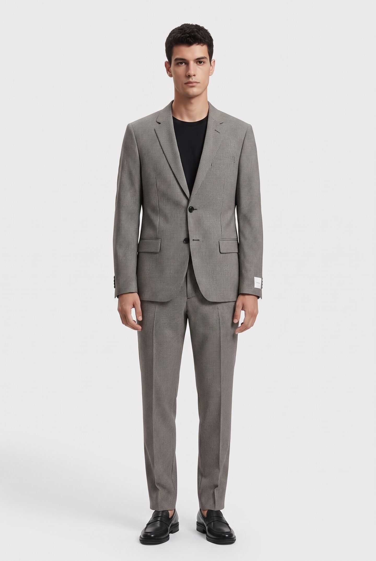 HOUNDSTOOTH SLIM SUIT PANTS BRILLIANT WHITE 3