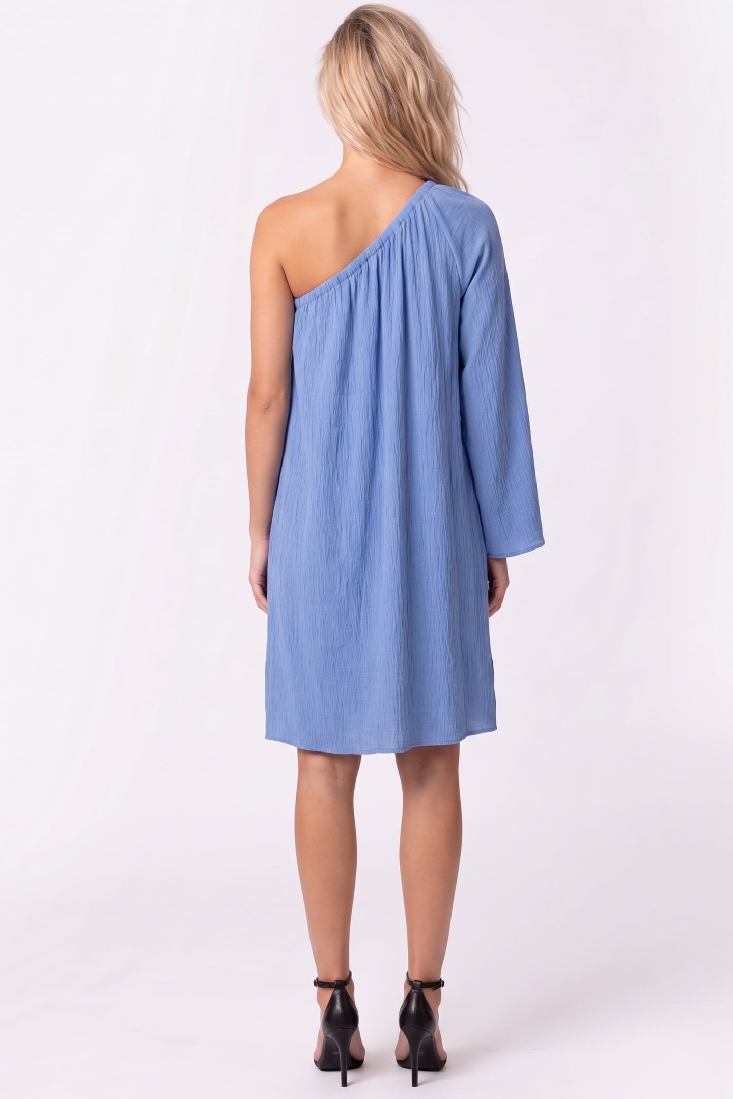 MAIA CRINKLED ECOVERO DRESS BLUE 2