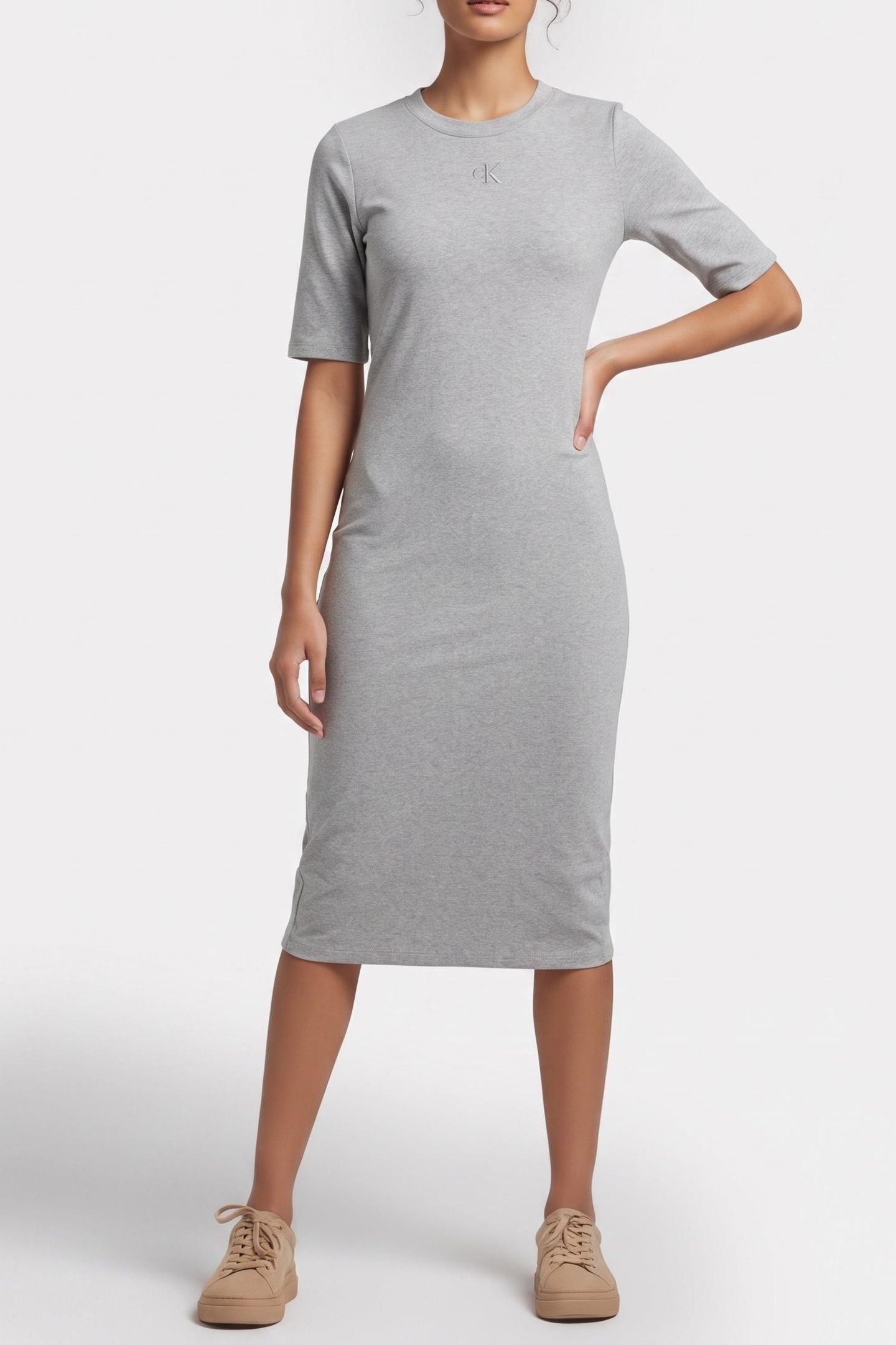 HS 1X1 REFINED COTTON DRESS BC06 GREY HEATHER 1